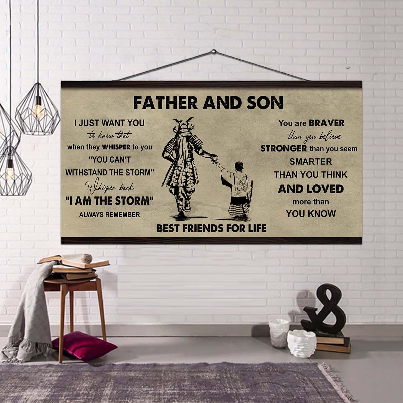 DRB Father And Son Best Friends For Life - I Am The Storm Poster Canvas Gift For Son From Father-Photo Upload