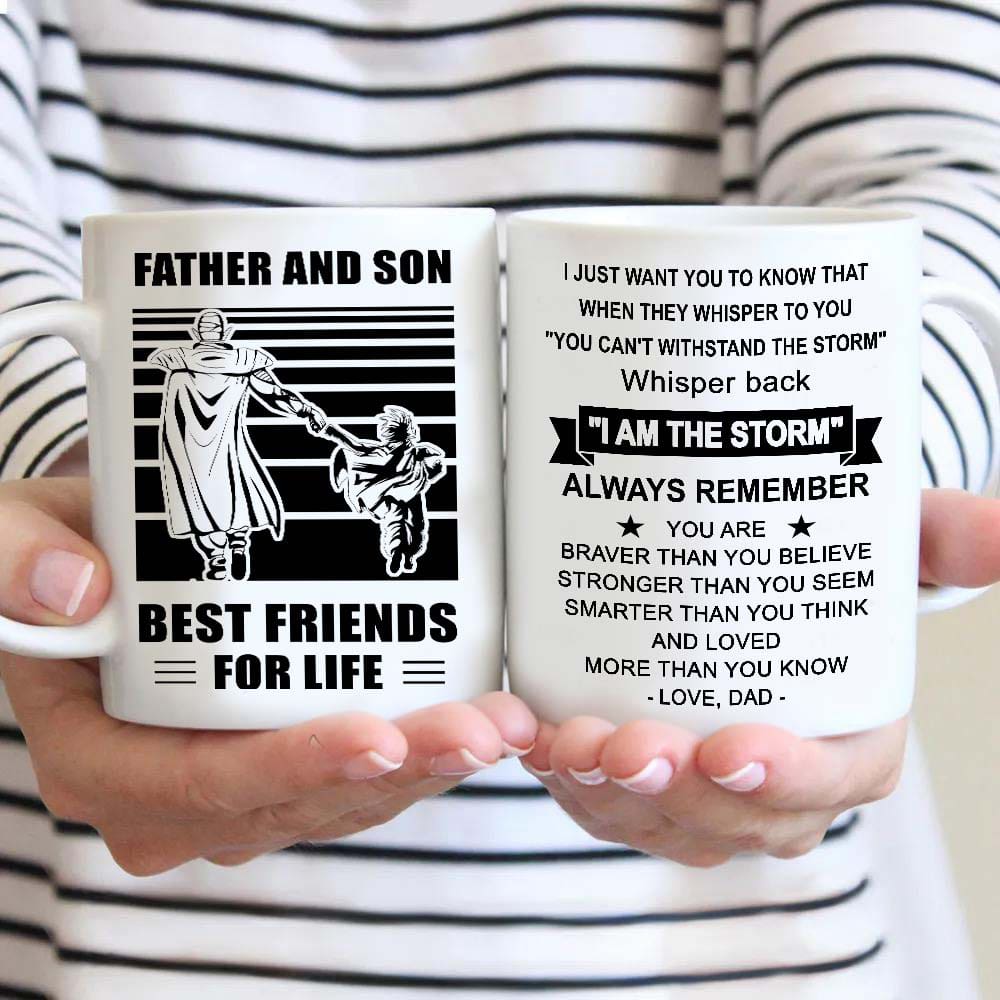 Soldier Be strong-Personalized Mug Father And Son Best Friends For Life - Message on the back side