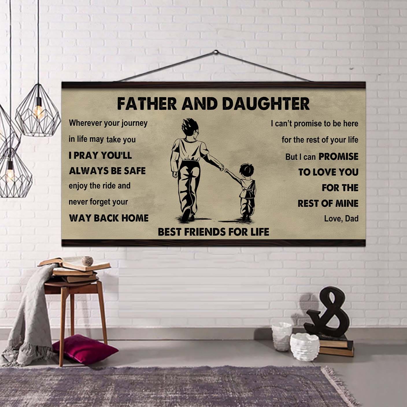 DRB Father And Daughter Best Friends For Life - Ver 2 Never Forget Your Way Back Home Poster Canvas Gift For Daughter From Father