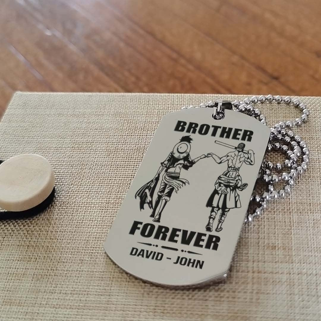 Brothers customizable engraved black dog tag double sided gift from brother, brother forever