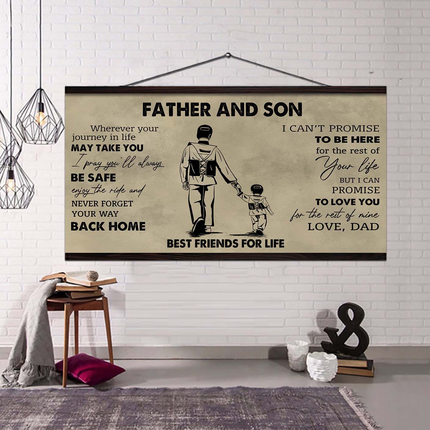 Family Father And Son Best Friends For Life - Never Forget Your Way Back Home Poster Canvas Gift For Son From Father