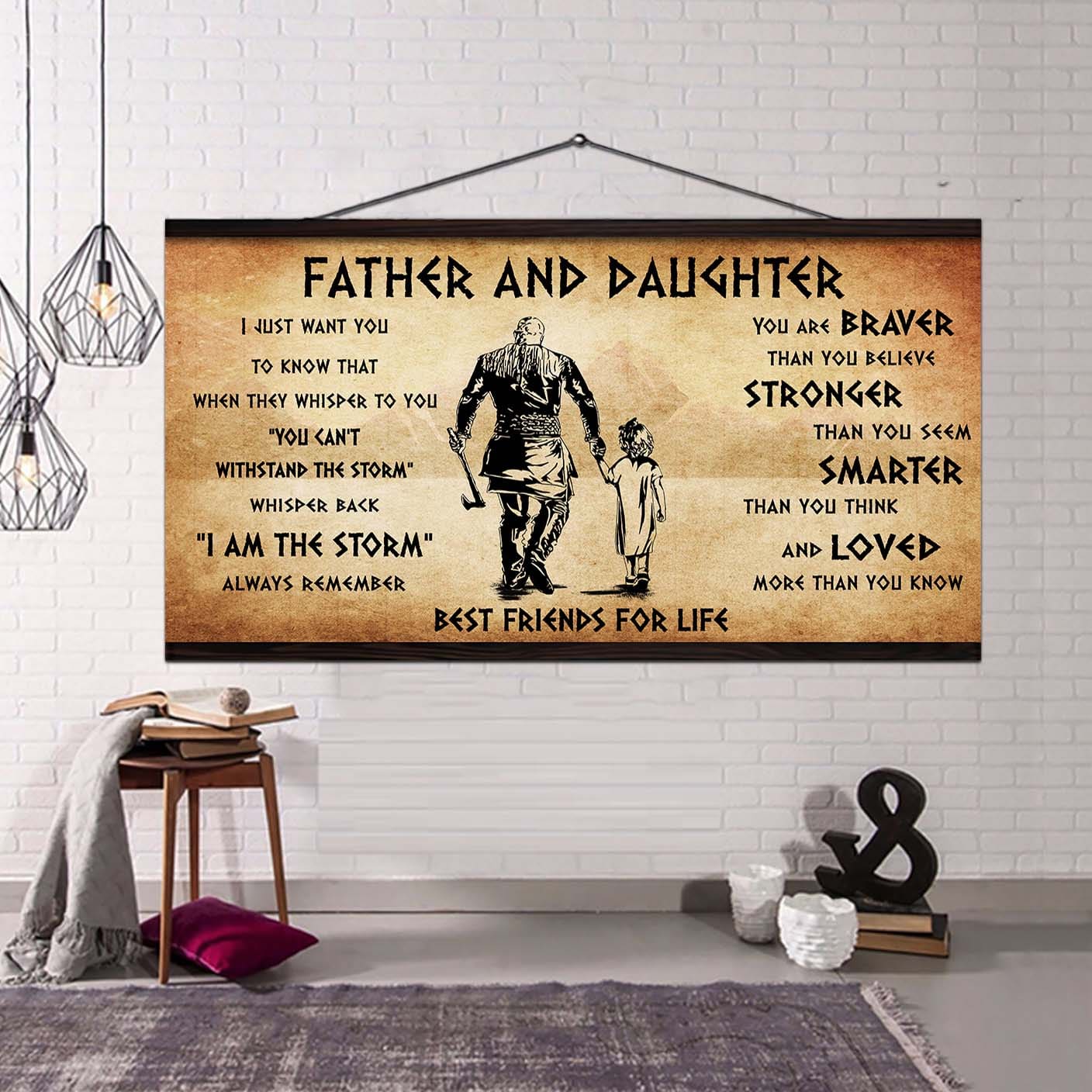 Vikings Father And Son Best Friends For Life - I Am The Storm Poster Canvas Gift For Son From Father