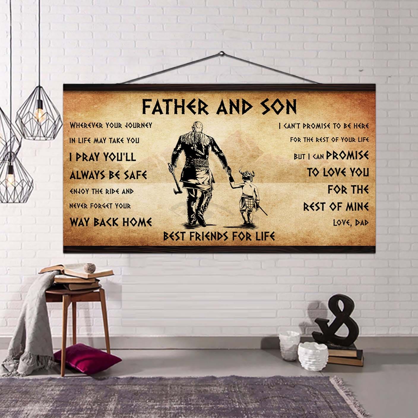 Vikings Father And Son Best Friends For Life - Ver 2 Never Forget Your Way Back Home Poster Canvas Gift For Son From Father