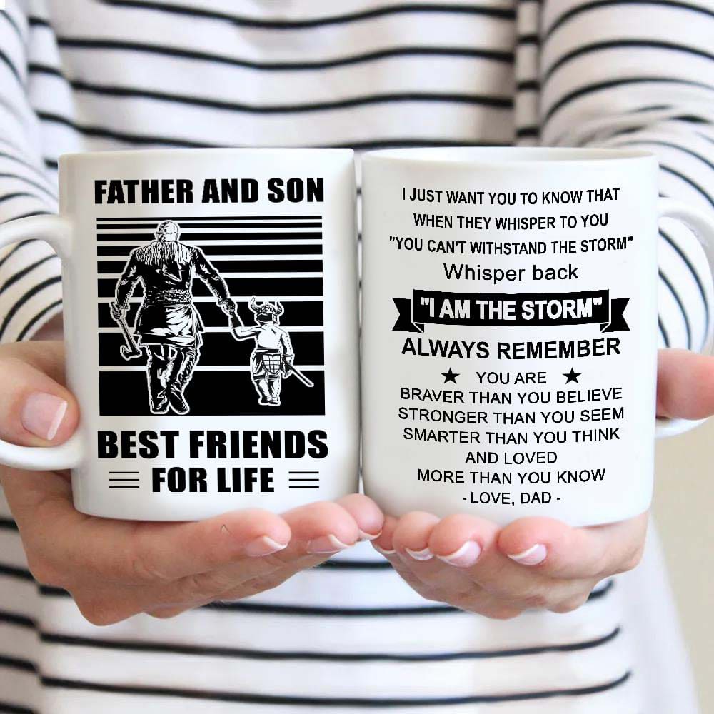 Soldier Be strong-Personalized Mug Father And Son Best Friends For Life - Message on the back side