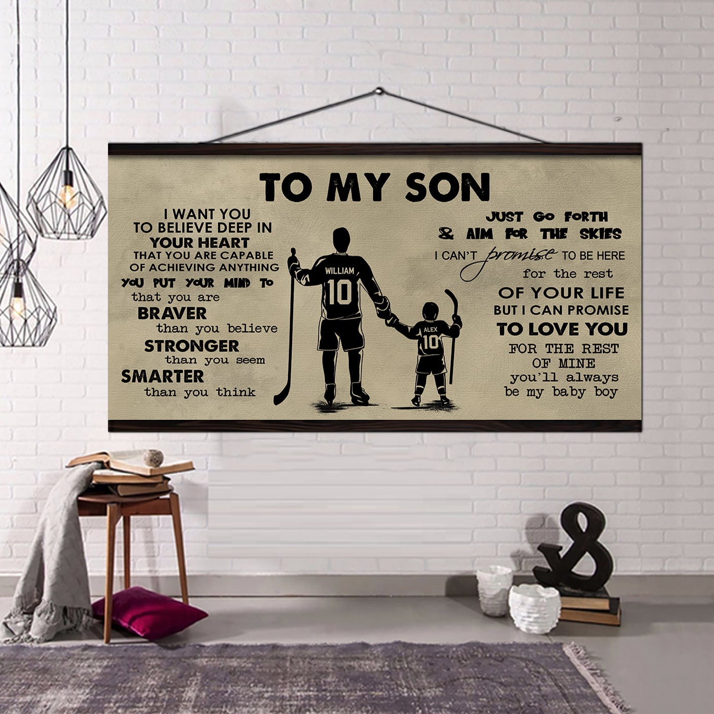 BASKETBALL TO MY SON- I WANT YOU TO BELIEVE- CANVAS POSTER