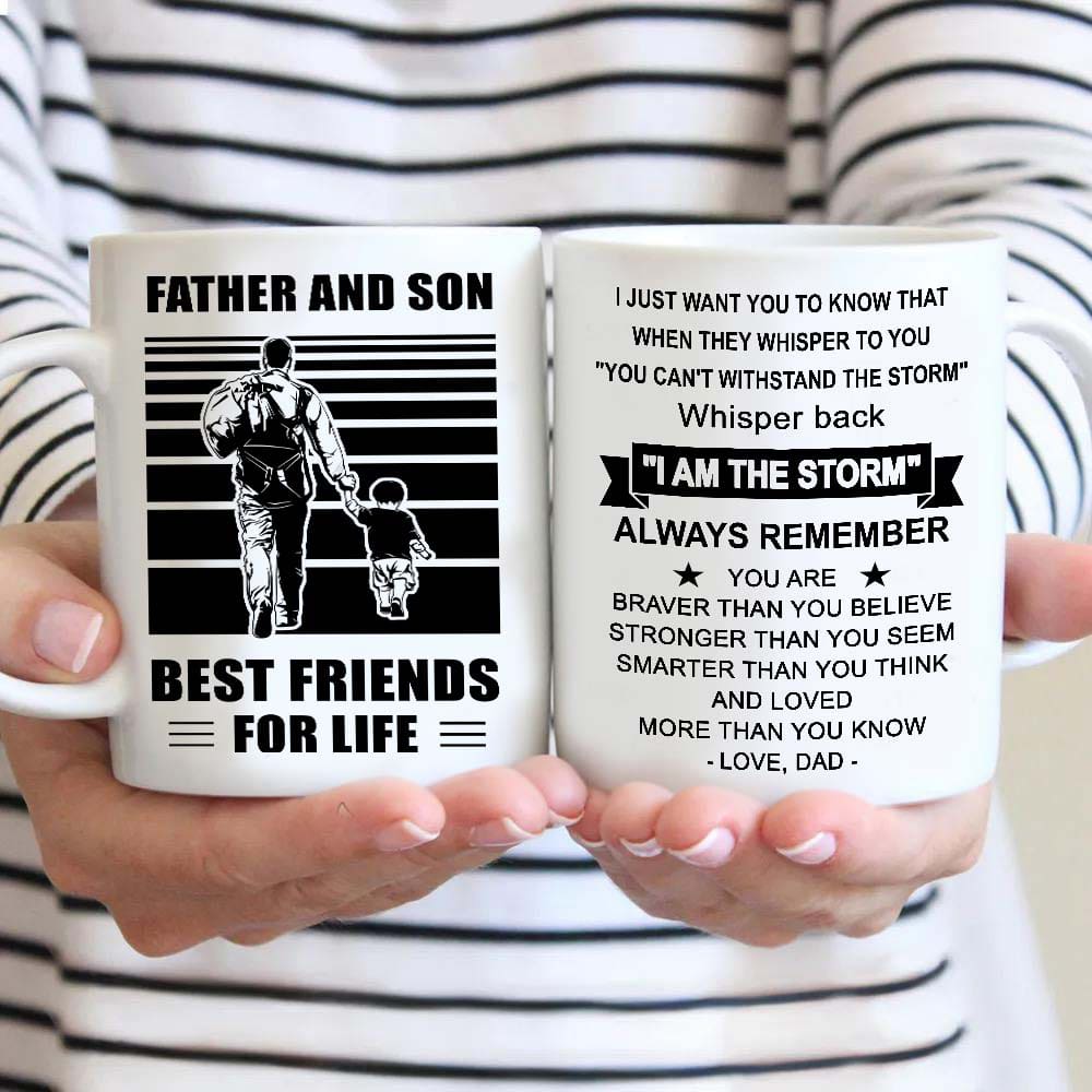 Soldier Be strong-Personalized Mug Father And Son Best Friends For Life - Message on the back side