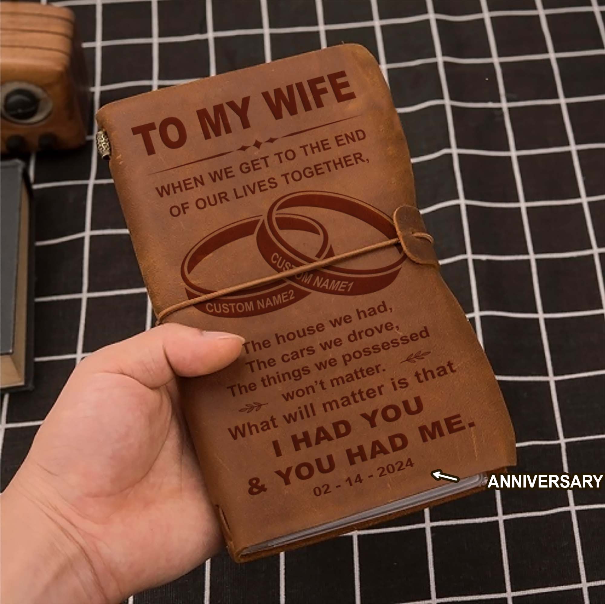 Valentines gifts-Biker Vintage Journal Husband to wife- I want to hold your hand at 80 & say: Baby let's go Riding