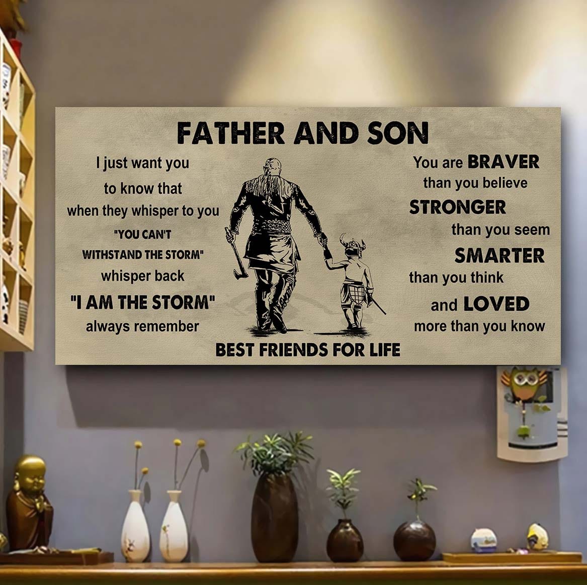 Ver 2 FAMILY-PHOTO UPLOAD Father And Daughter Best Friends For Life - I Am The Storm Poster Canvas Gift For Daughter From Father