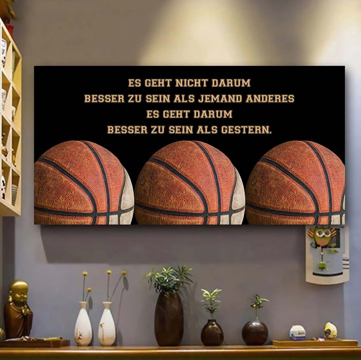 Basketball Leinwand Es geht nicht darum, besser als jemand anderes zu sein