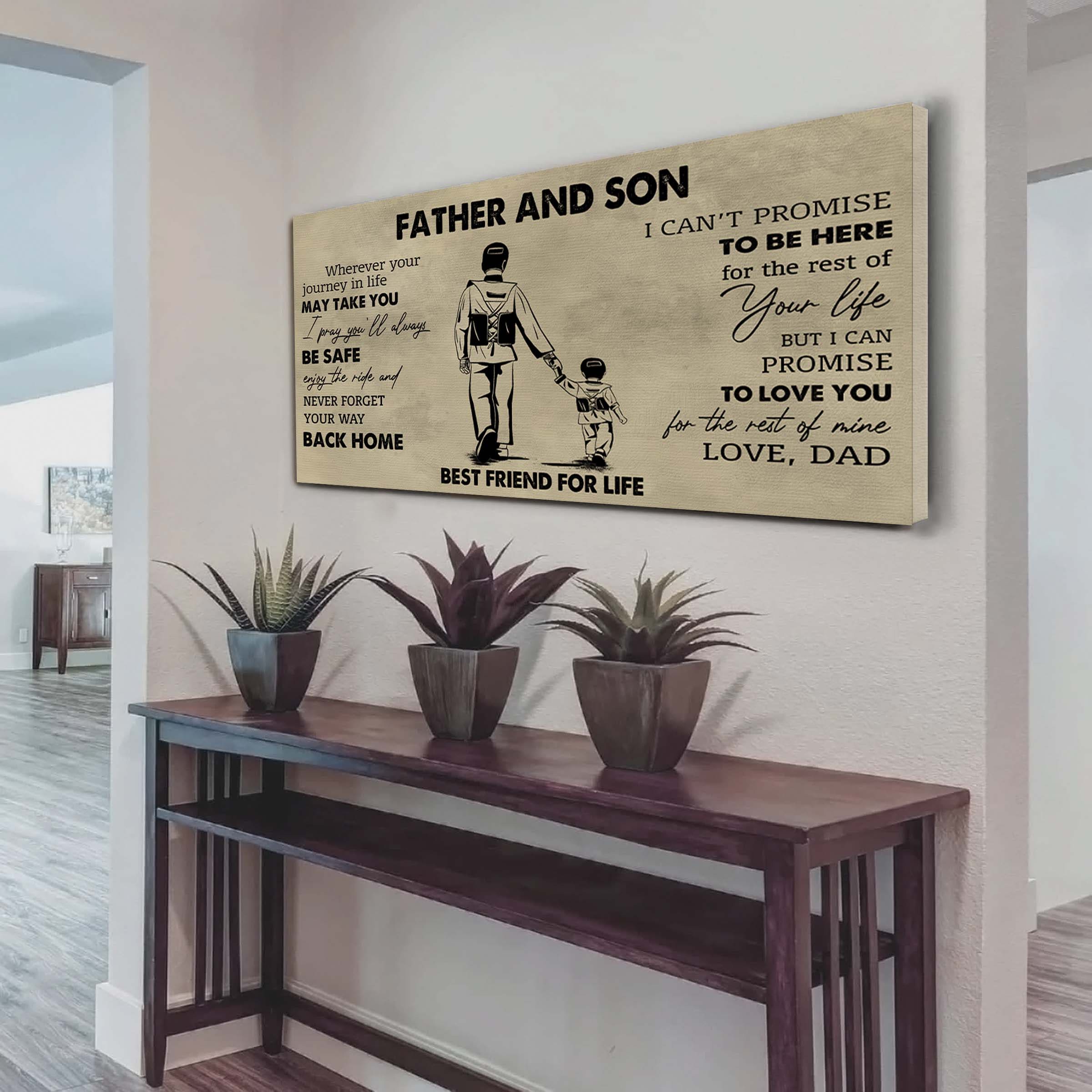 Family Father And Son Best Friends For Life - Never Forget Your Way Back Home Poster Canvas Gift For Son From Father