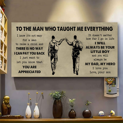 DRB Poster Horizontal Canvas To My DRB Dad I Know It's Not Easy To Raise A Child I Will Always Be Your Little Boy Gift From Son To Dad