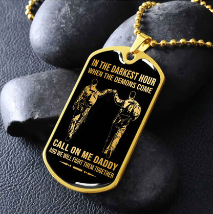 DRB GK Military Chain Silver Plated 18K Gold Plated Call On Me Daddy Gift For Your Dad