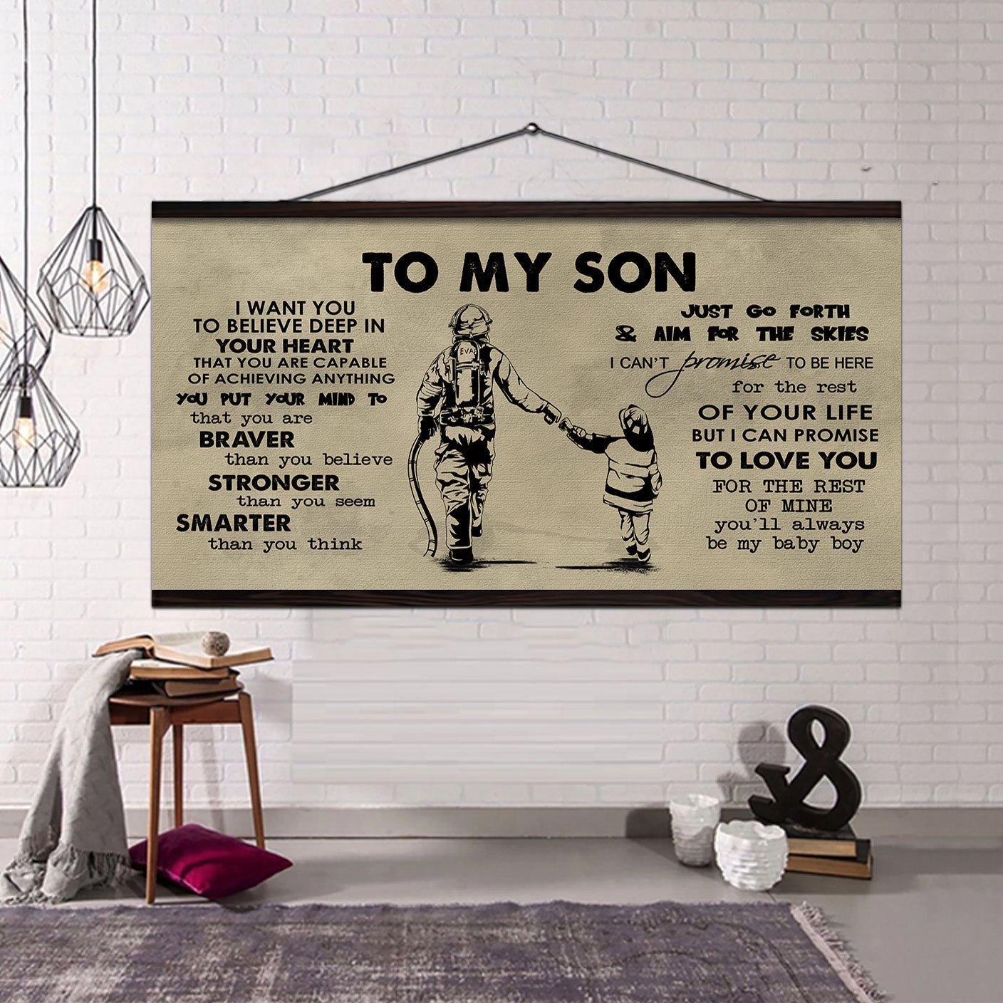 AMERICAN FOOTBALL TO MY SON- I WANT YOU TO BELIEVE- CANVAS POSTER