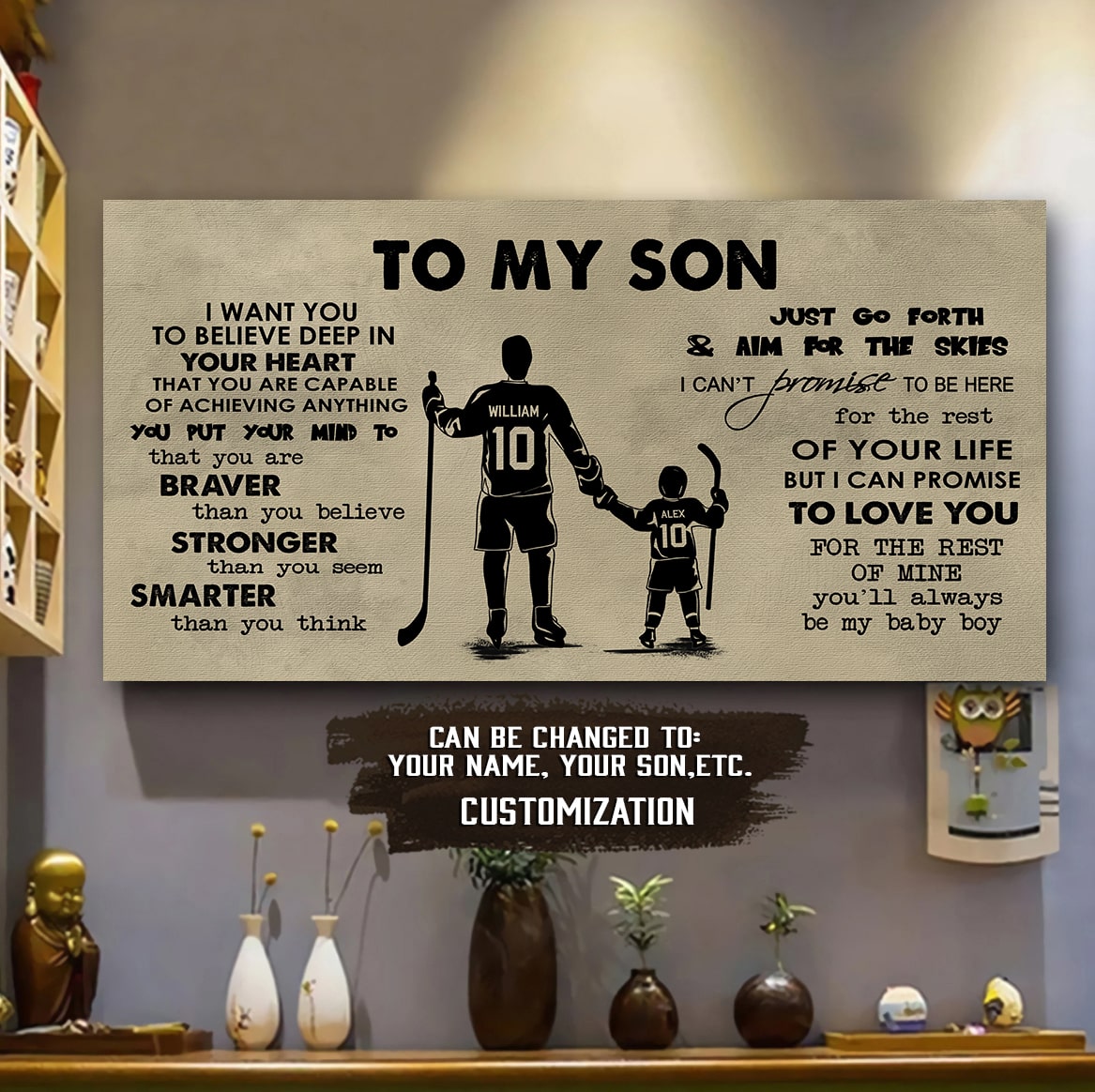 AMERICAN FOOTBALL TO MY SON- I WANT YOU TO BELIEVE- CANVAS POSTER