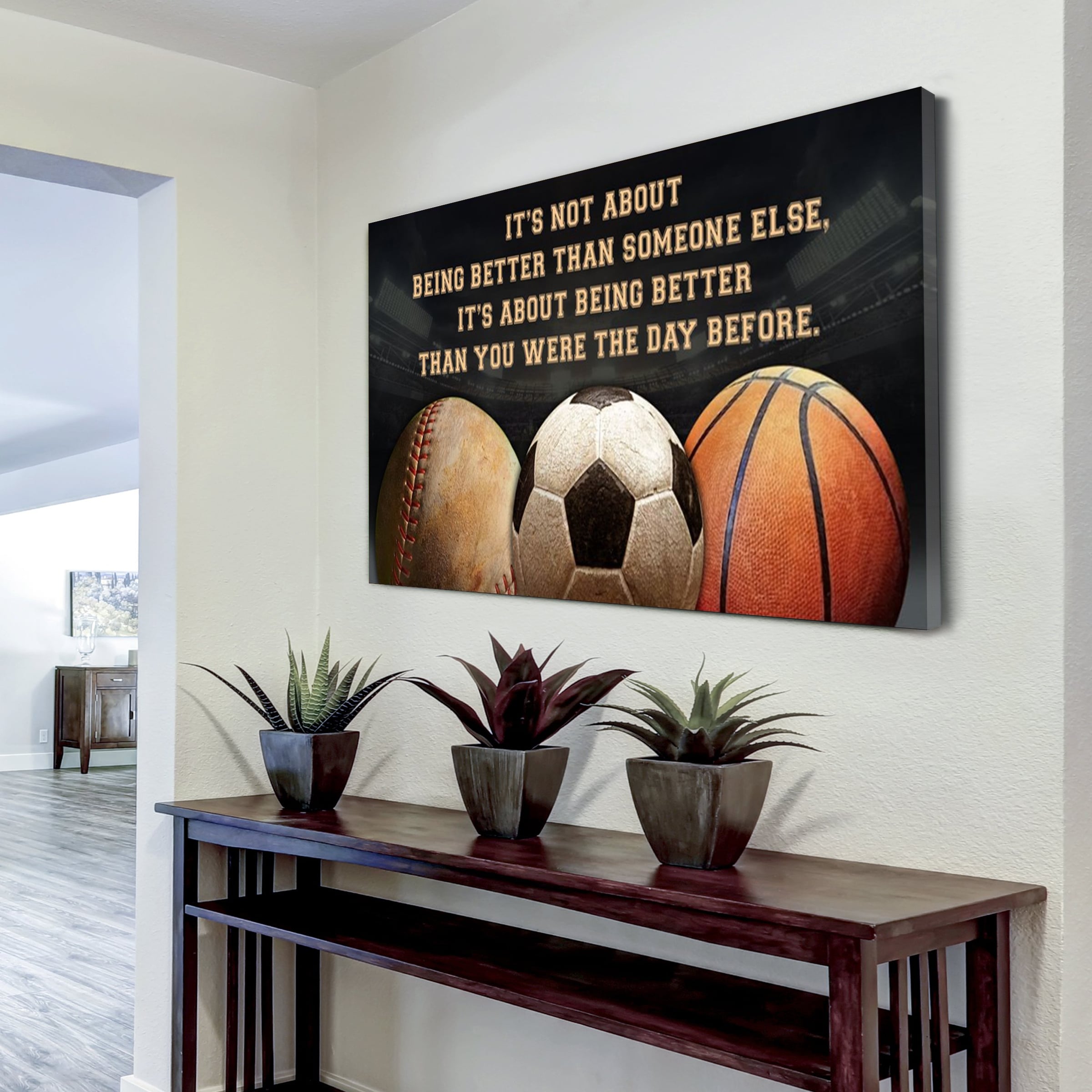 Basketball customizable poster canvas - It is not about better than someone else, It is about being better than you were the day before