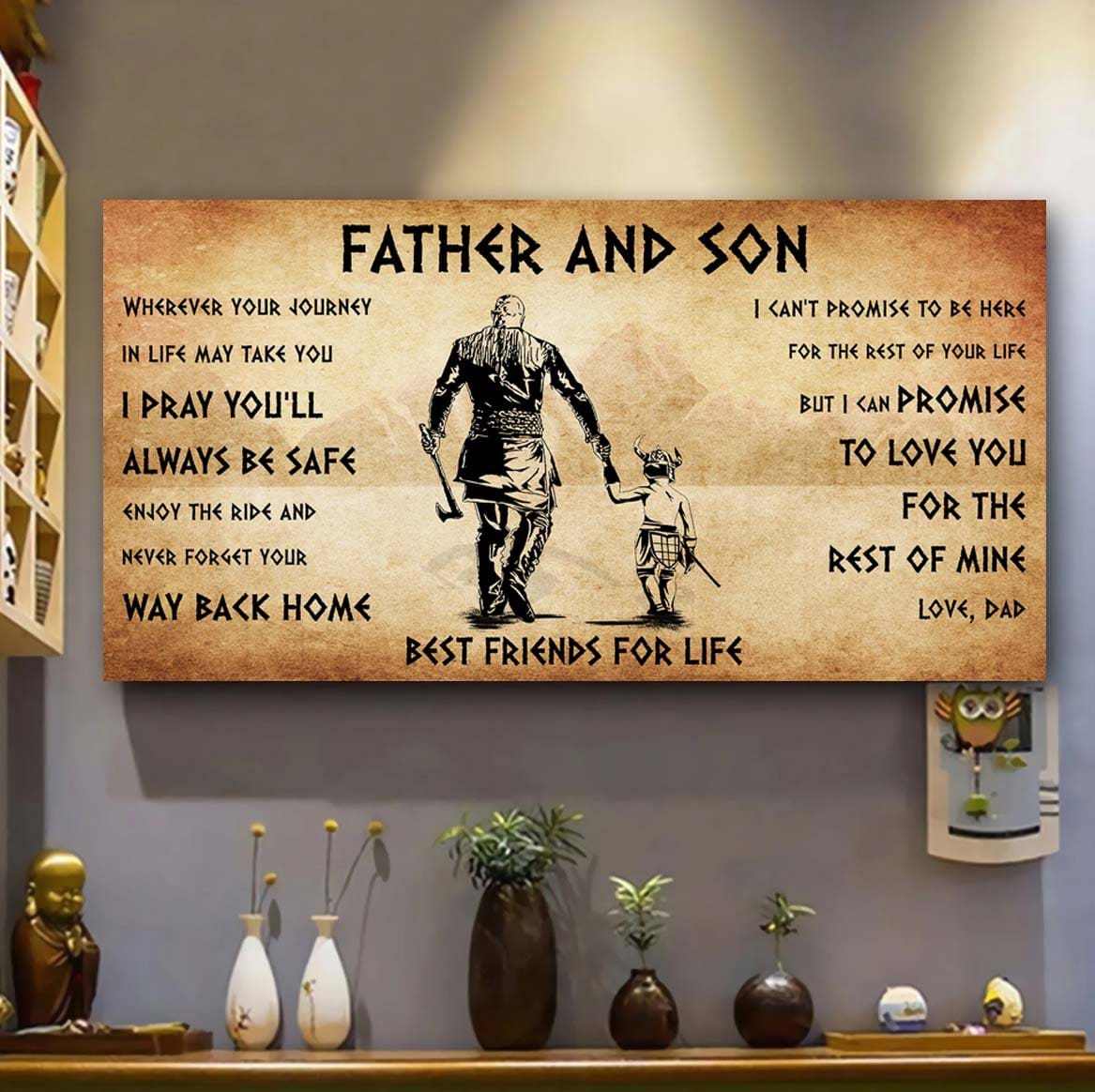 Vikings Father And Son Best Friends For Life - Ver 2 Never Forget Your Way Back Home Poster Canvas Gift For Son From Father