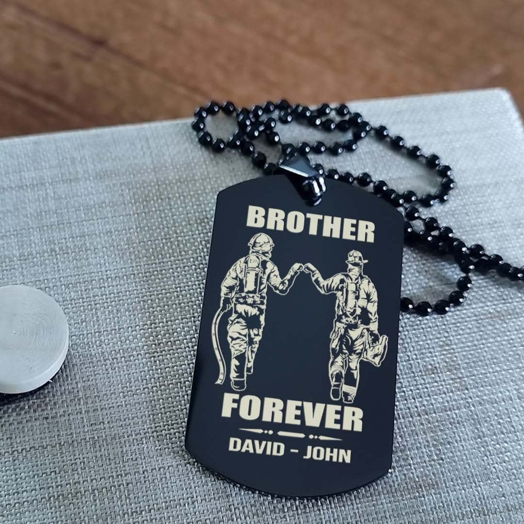 Brothers customizable engraved black dog tag double sided gift from brother, brother forever