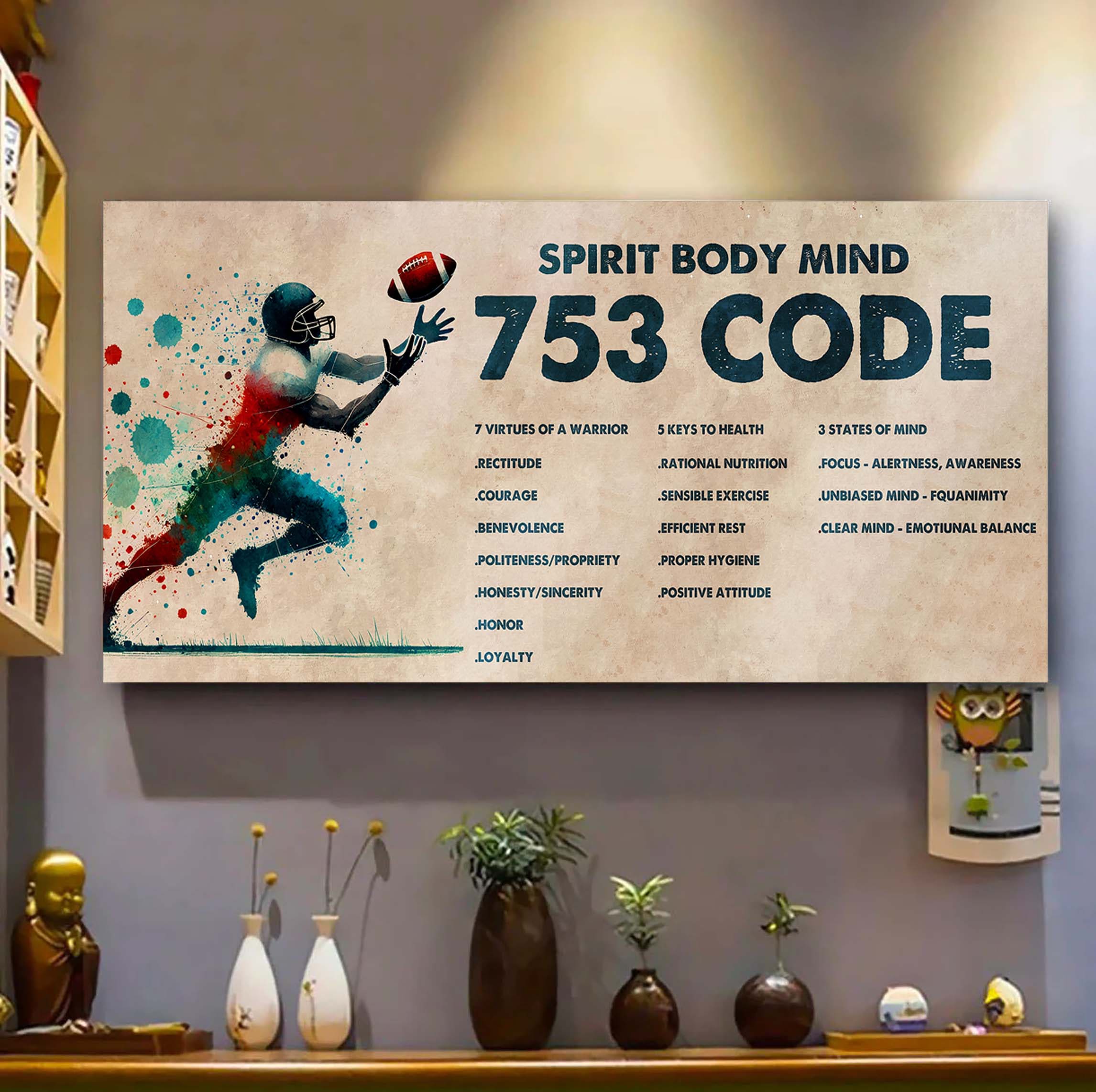 Water Color Basketball Poster Canvas 7 5 3 Code Motivation Quotes