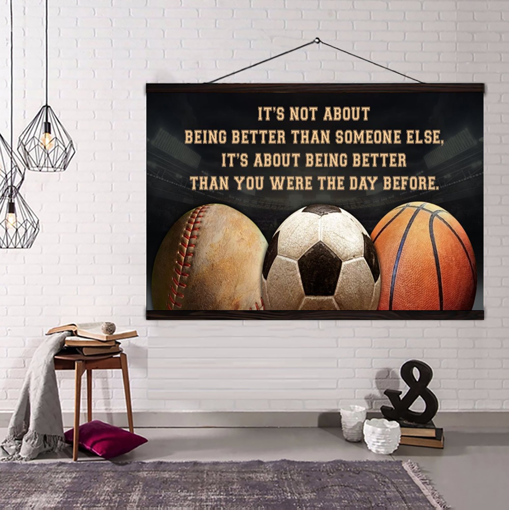 American Football customizable poster canvas - It is not about better than someone else, It is about being better than you were the day before