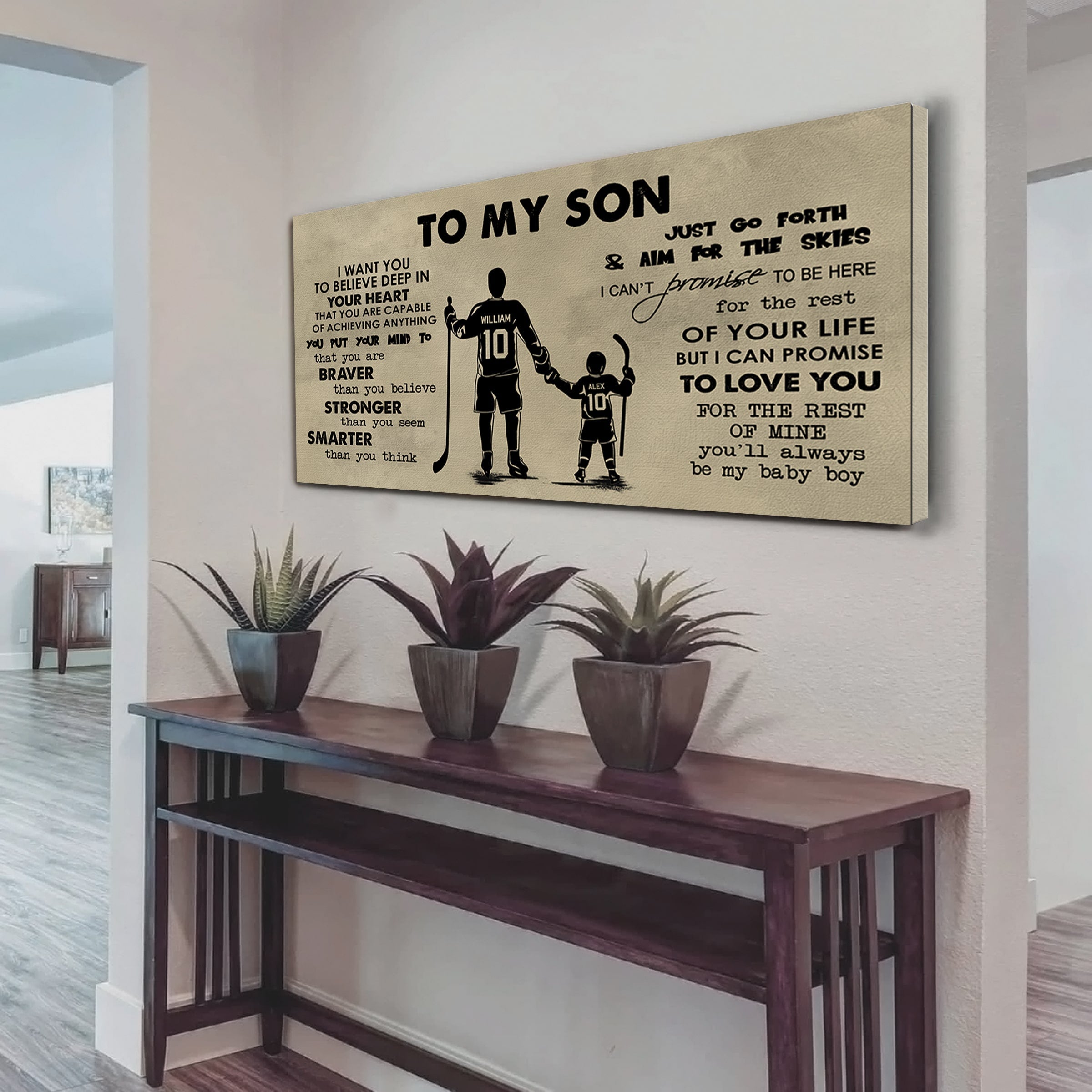 BASKETBALL TO MY SON- I WANT YOU TO BELIEVE- CANVAS POSTER