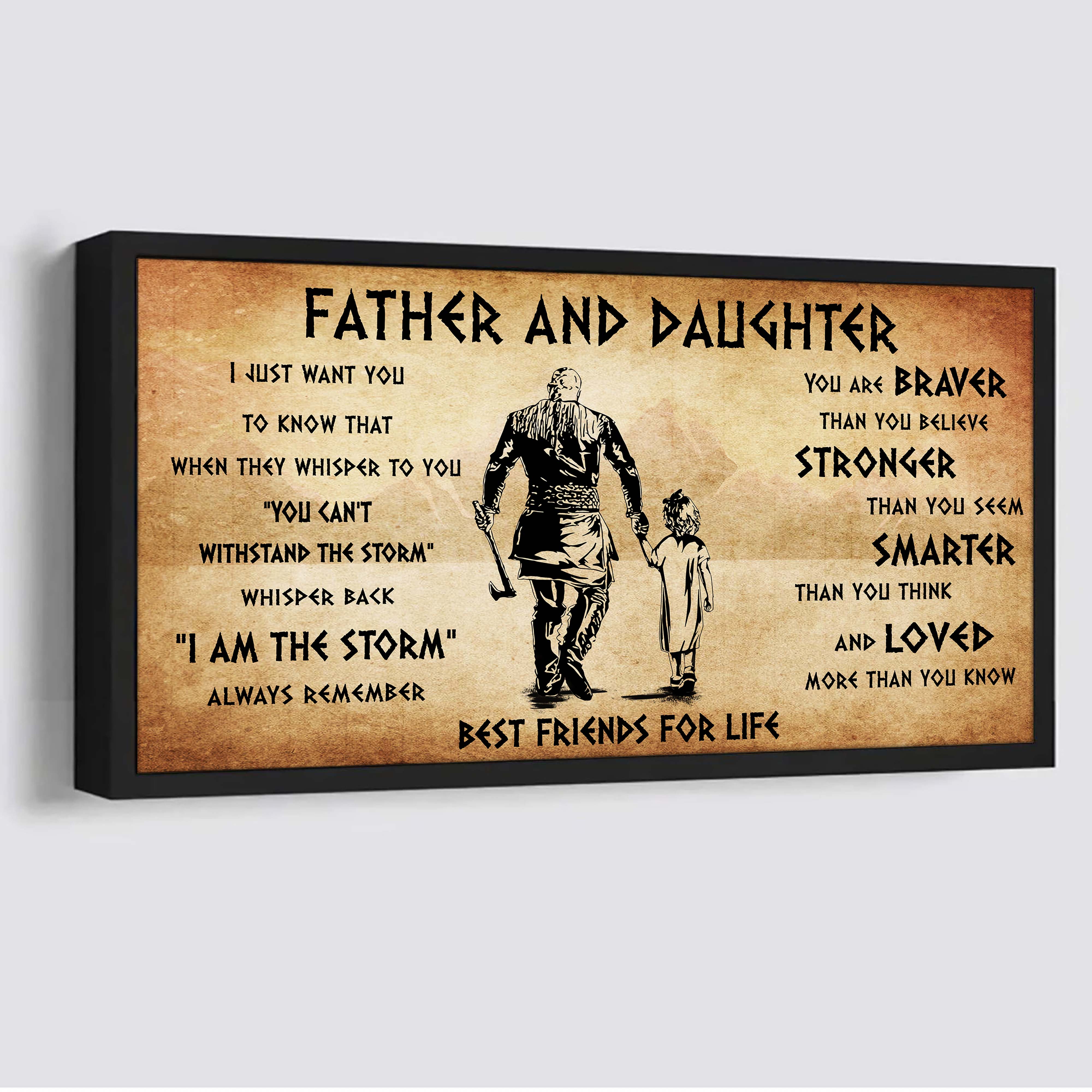 Vikings Father And Son Best Friends For Life - I Am The Storm Poster Canvas Gift For Son From Father