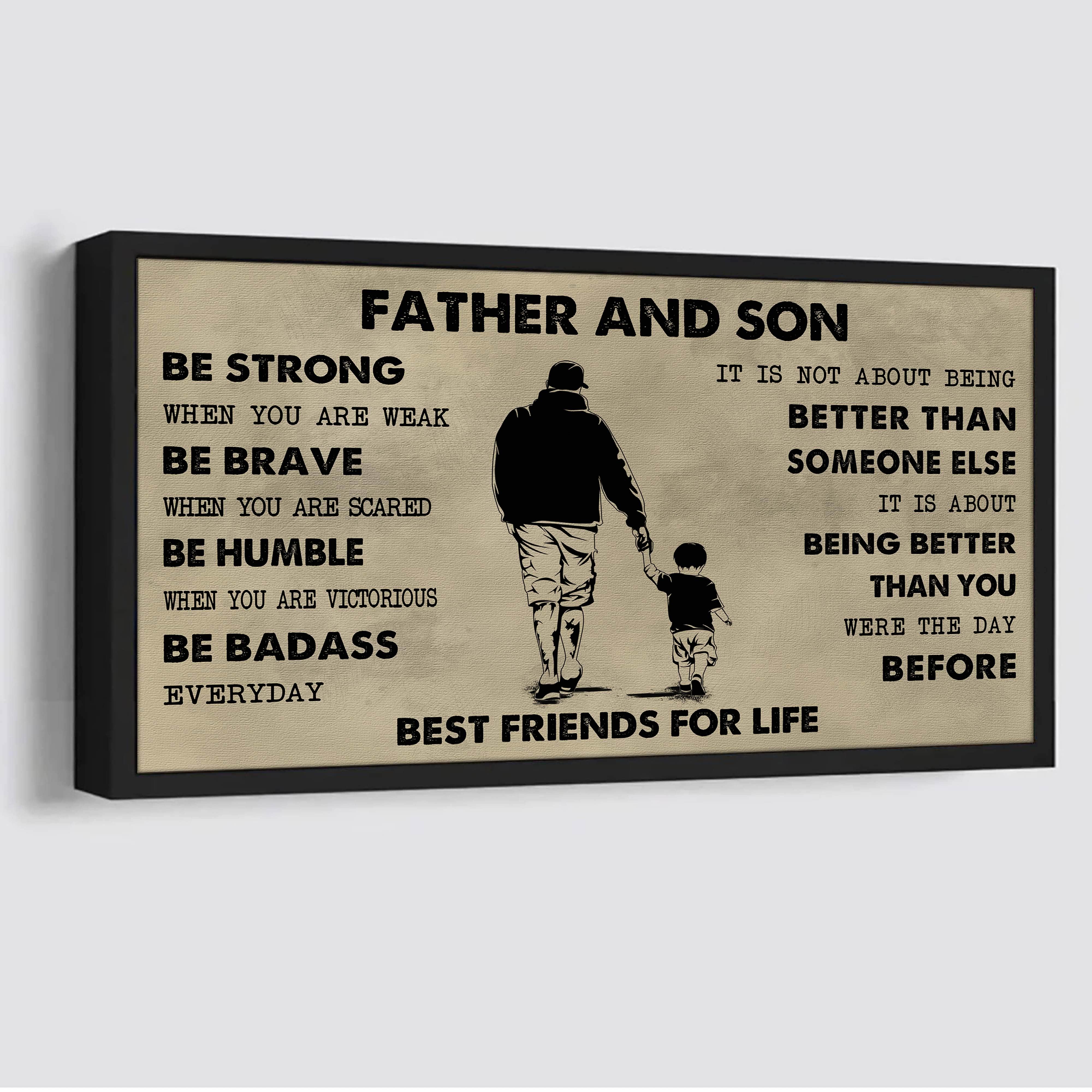 Samurai Father And Daughter Best Friends For Life - Be Strong When You Are Weak Poster Canvas Gift For Daughter From Father