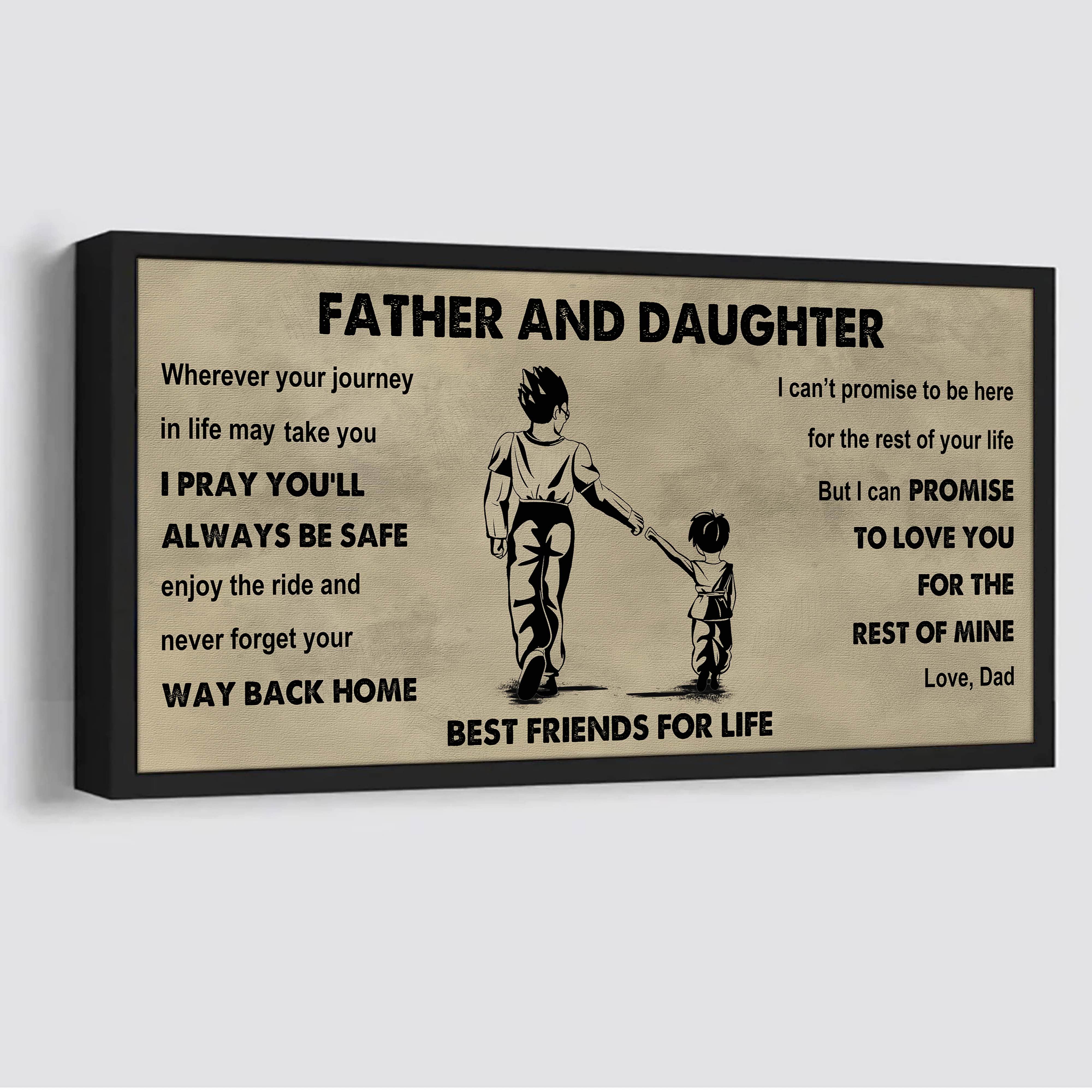 Family Father And Daughter Best Friends For Life - Ver 2 Never Forget Your Way Back Home Poster Canvas Gift For Daughter From Father