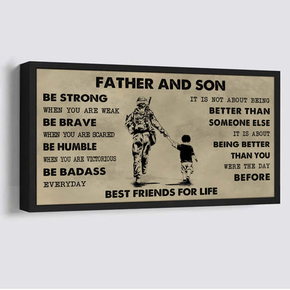 Ver 2 Family Father And Daughter Best Friends For Life - Be Strong When You Are Weak Poster Canvas Gift For Daughter From Father