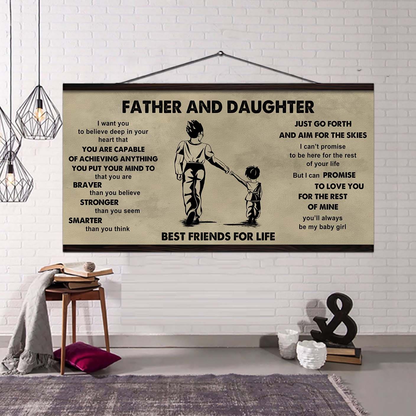 FAMILY-PHOTO UPLOAD Father And Daughter Best Friends For Life  - That You Are Braver Than You Believe Poster Canvas Gift For Daughter From Father