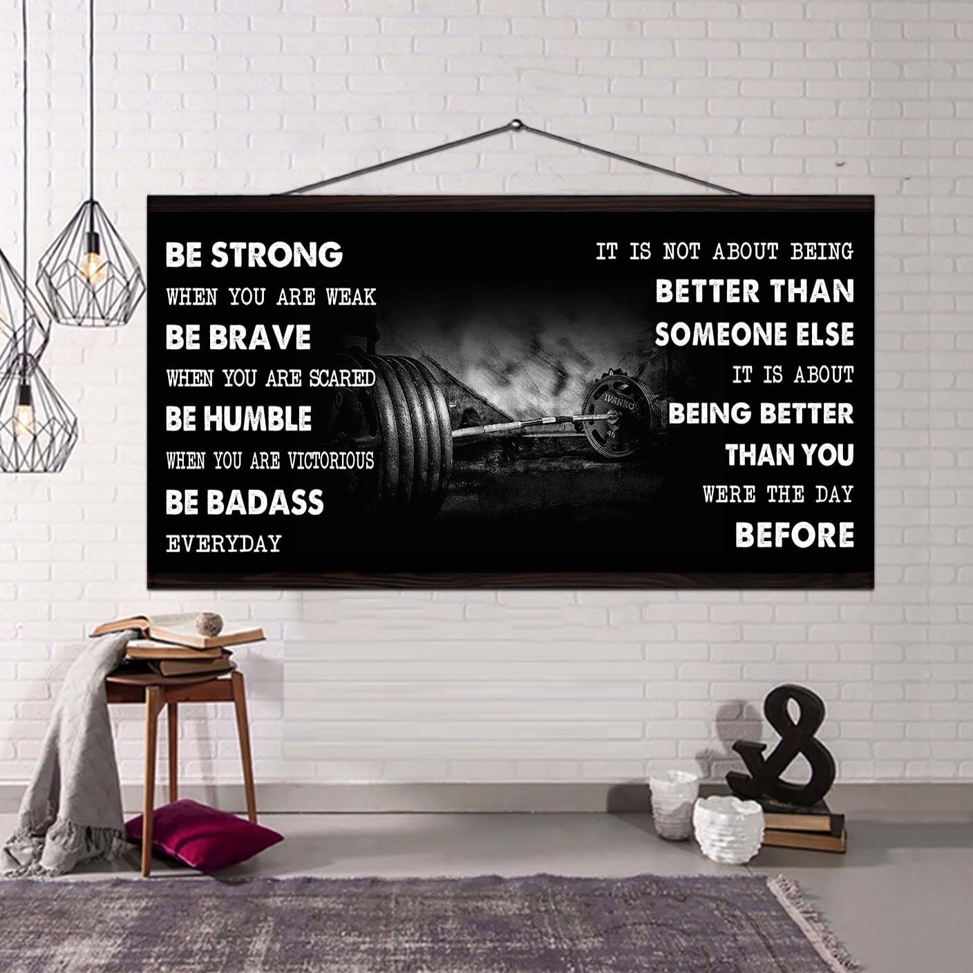 Wrestling Poster It Is Not About Being Better Than Someone Else - Be Strong When You Are Weak