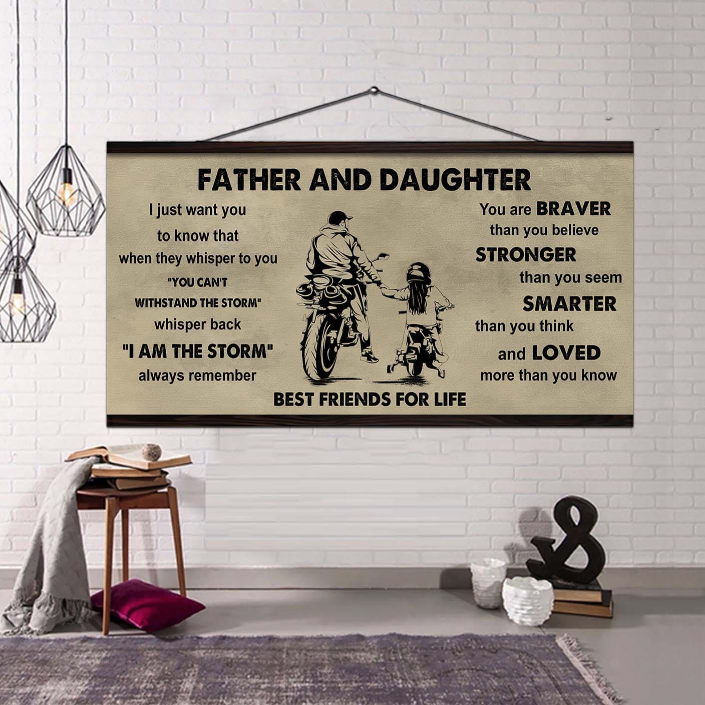 Vikings Father And Daughter Best Friends For Life - I Am The Storm Poster Canvas Gift For Daughter From Father