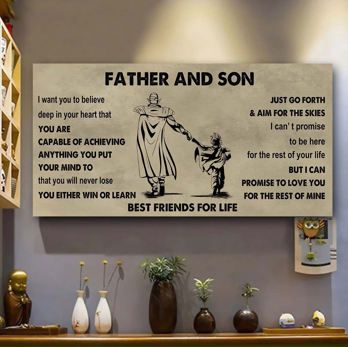 Photo Upload Father And Son Best Friends For Life - Ver 2 You Will Never Lose Poster Canvas Gift For Son From Father