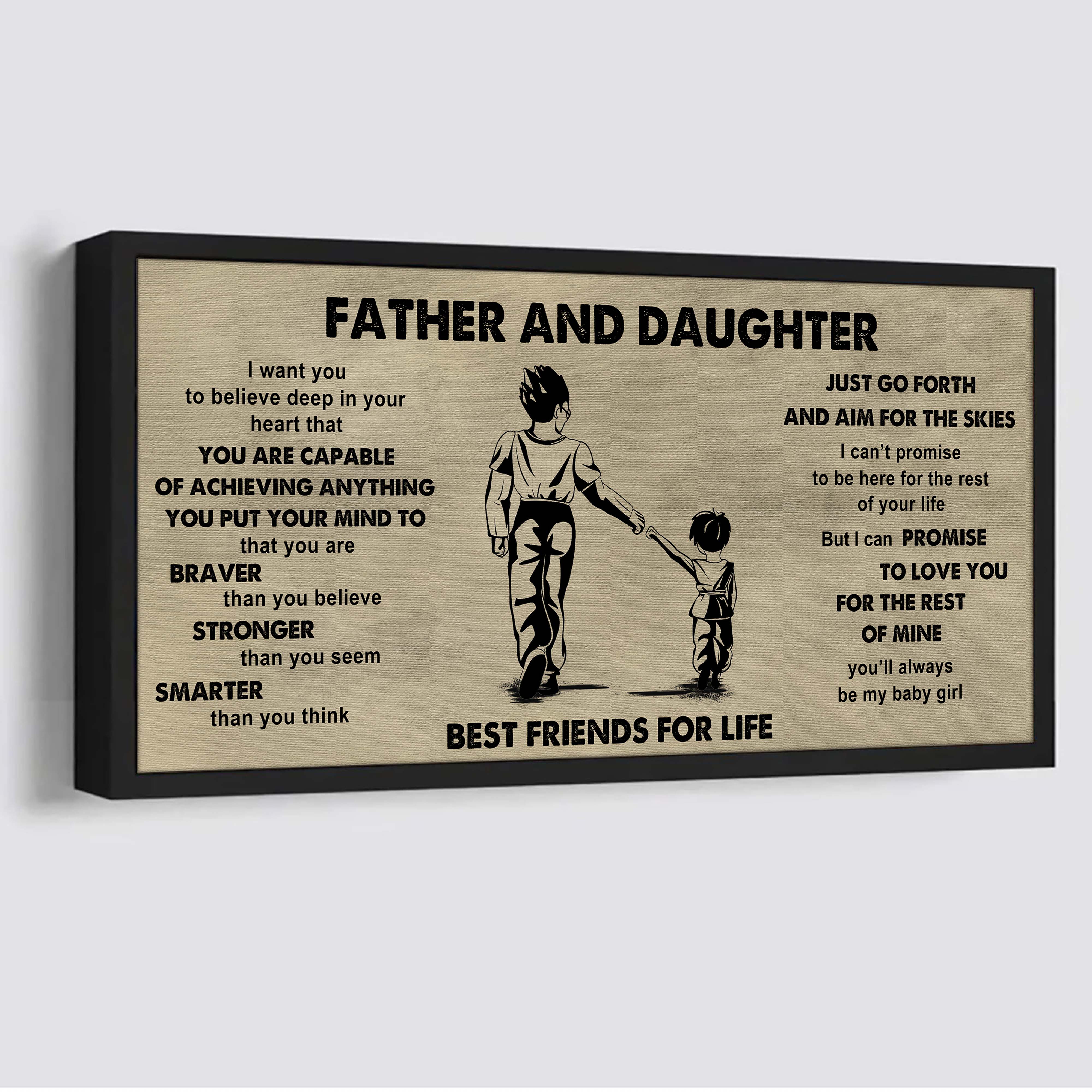 Family photo upload Father And Son Best Friends For Life  - That You Are Braver Than You Believe Poster Canvas Gift For Son From Father