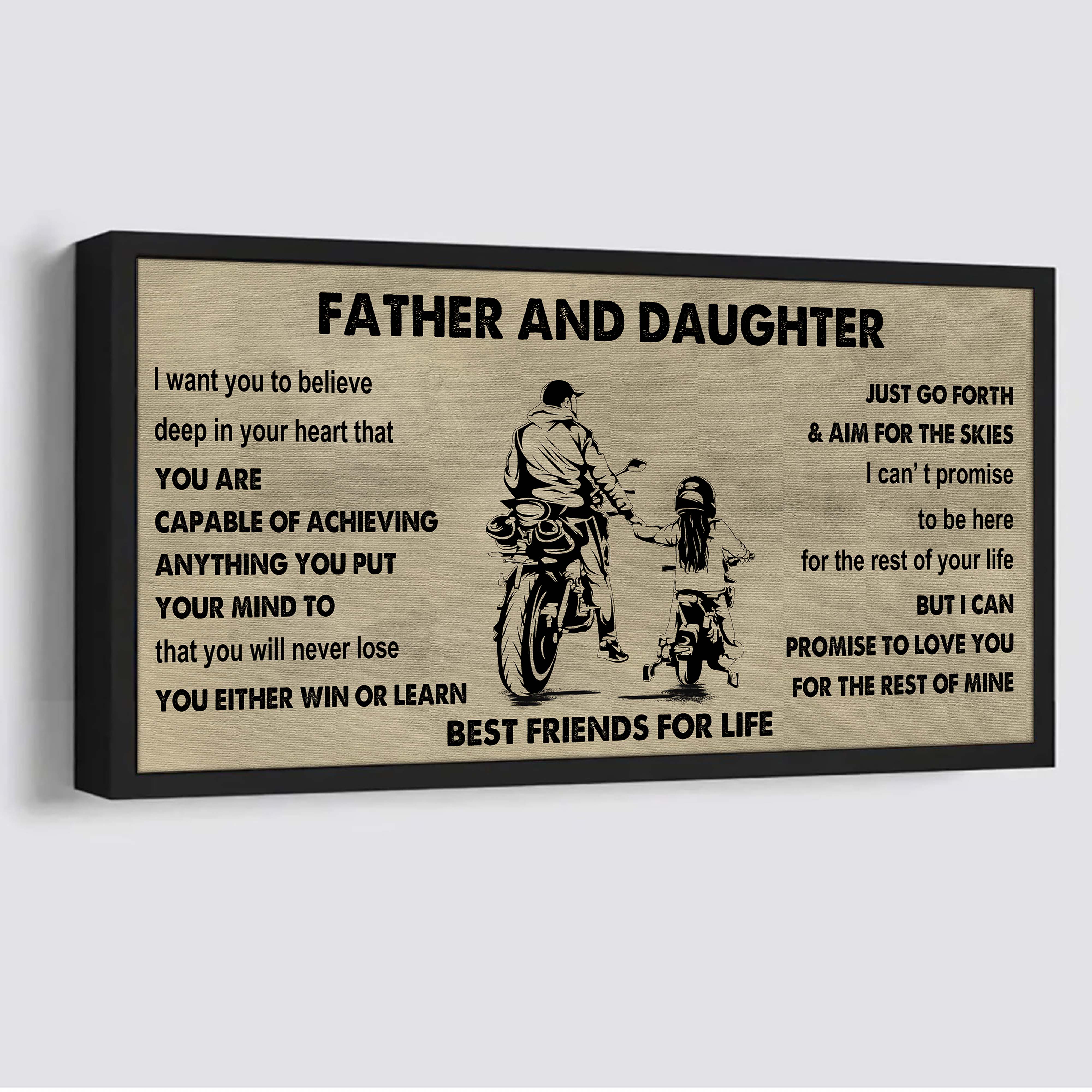 DRB Father And Daughter Best Friends For Life - Ver 2 You Will Never Lose Poster Canvas Gift For Daughter From Father