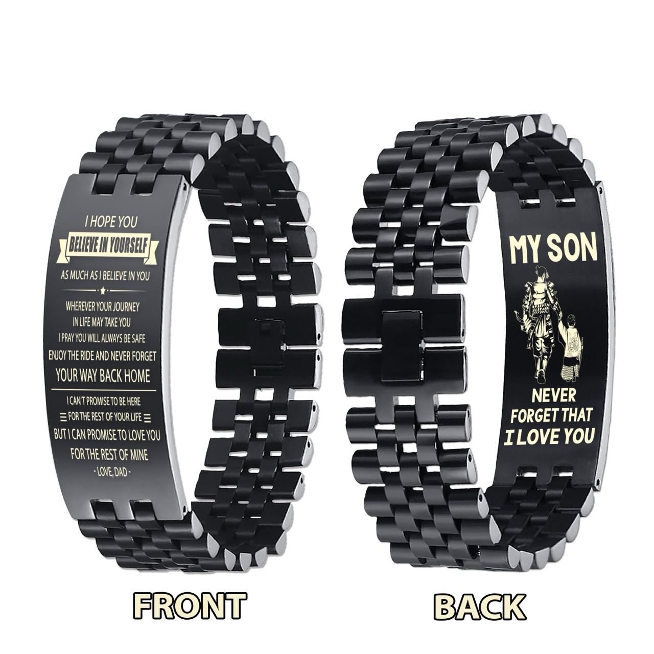 Samurai customizable engraved bracelet, gifts from dad mom to son- Be strong be brave be humble, It is not about better than someone else, It is about being better than you were the day before