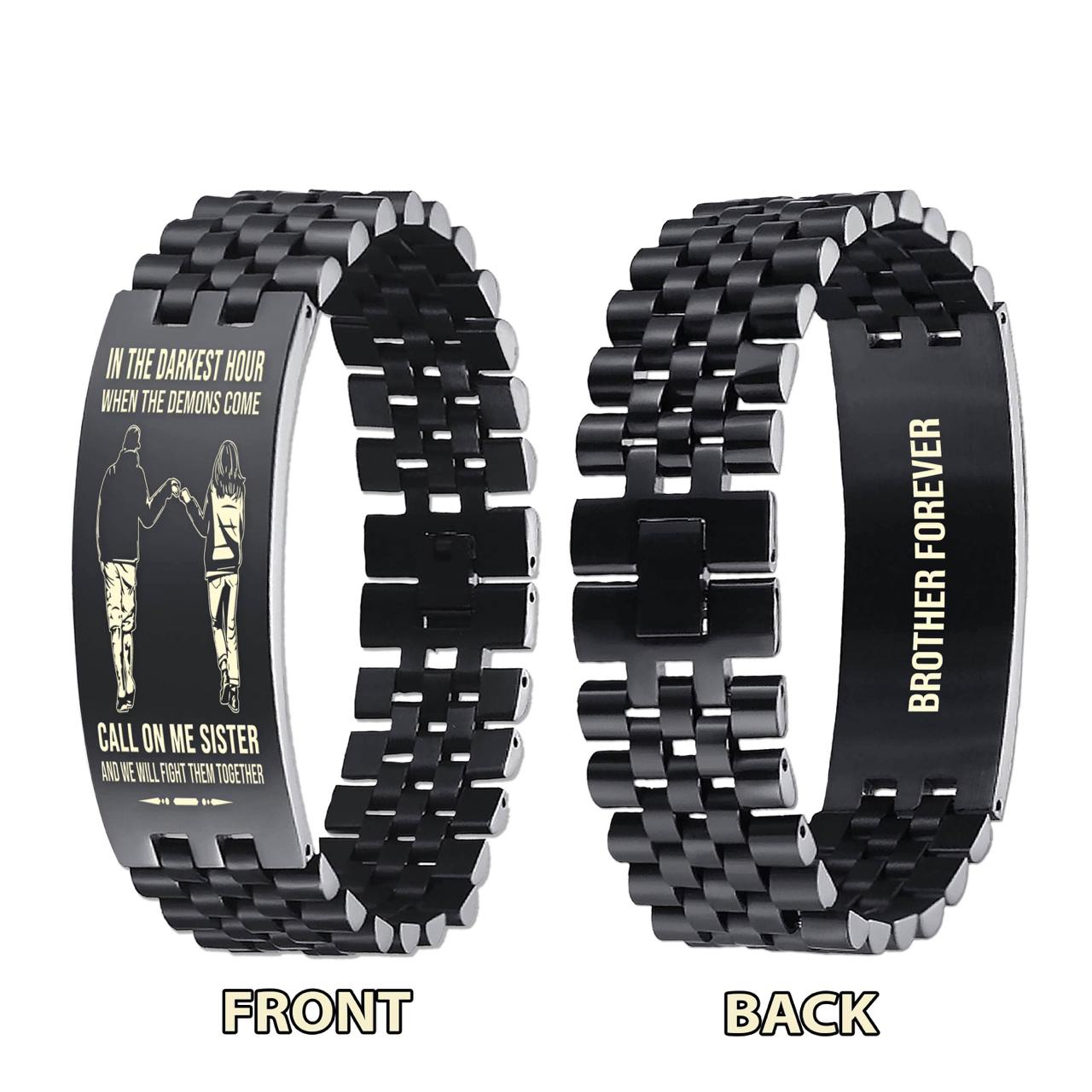 Samurai-Brother Forever Customizable engraved brother bracelet double sided gift from brother