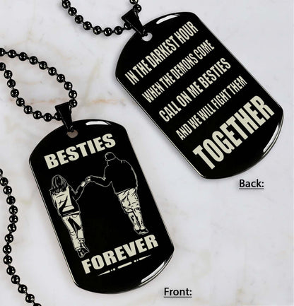 Brothers customizable engraved black dog tag double sided gift from brother, brother forever
