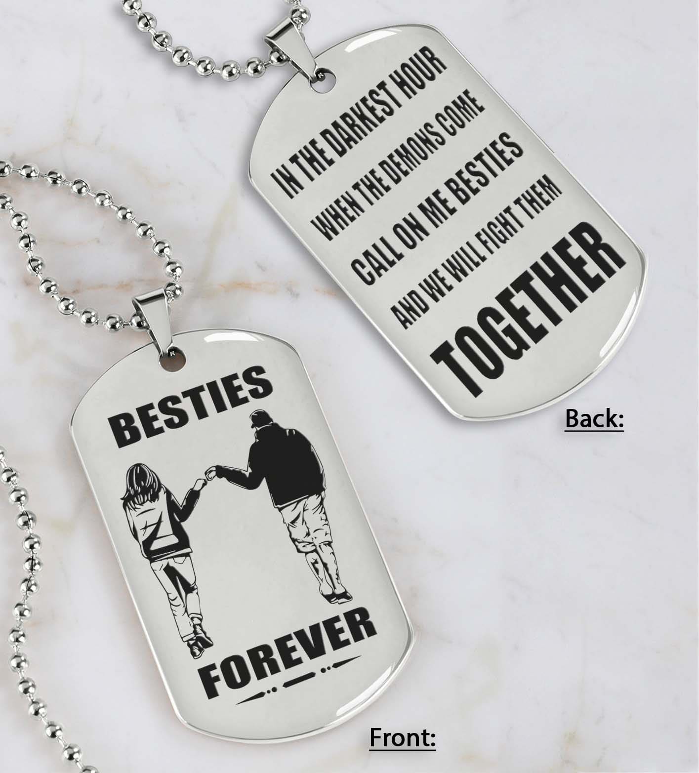 Vikings customizable engraved black dog tag double sided gift from brother, brother forever