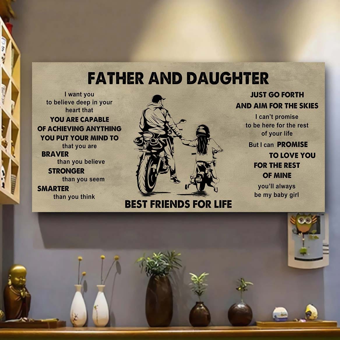 FAMILY-PHOTO UPLOAD Father And Daughter Best Friends For Life  - That You Are Braver Than You Believe Poster Canvas Gift For Daughter From Father