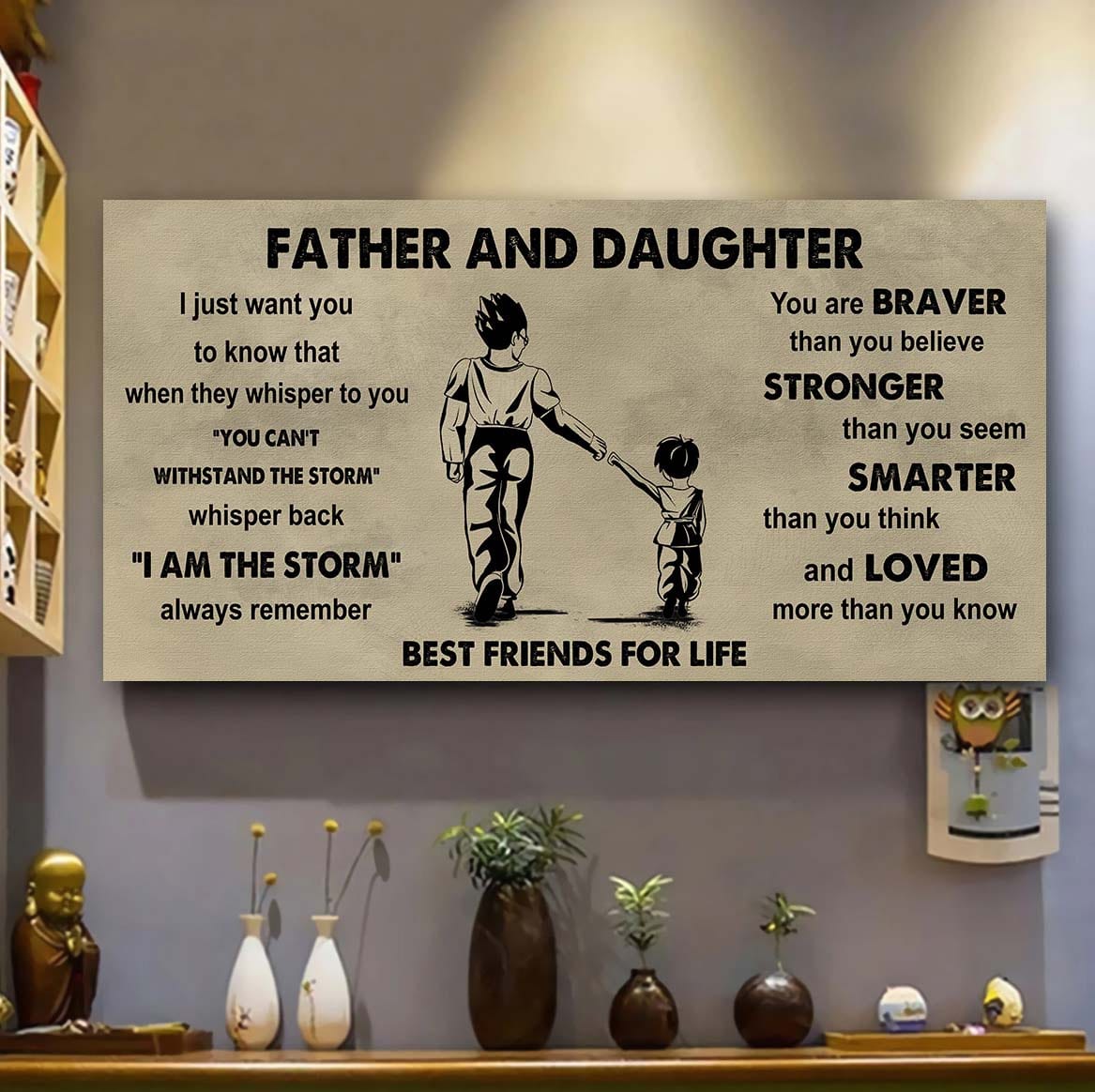 Vikings Father And Daughter Best Friends For Life - I Am The Storm Poster Canvas Gift For Daughter From Father