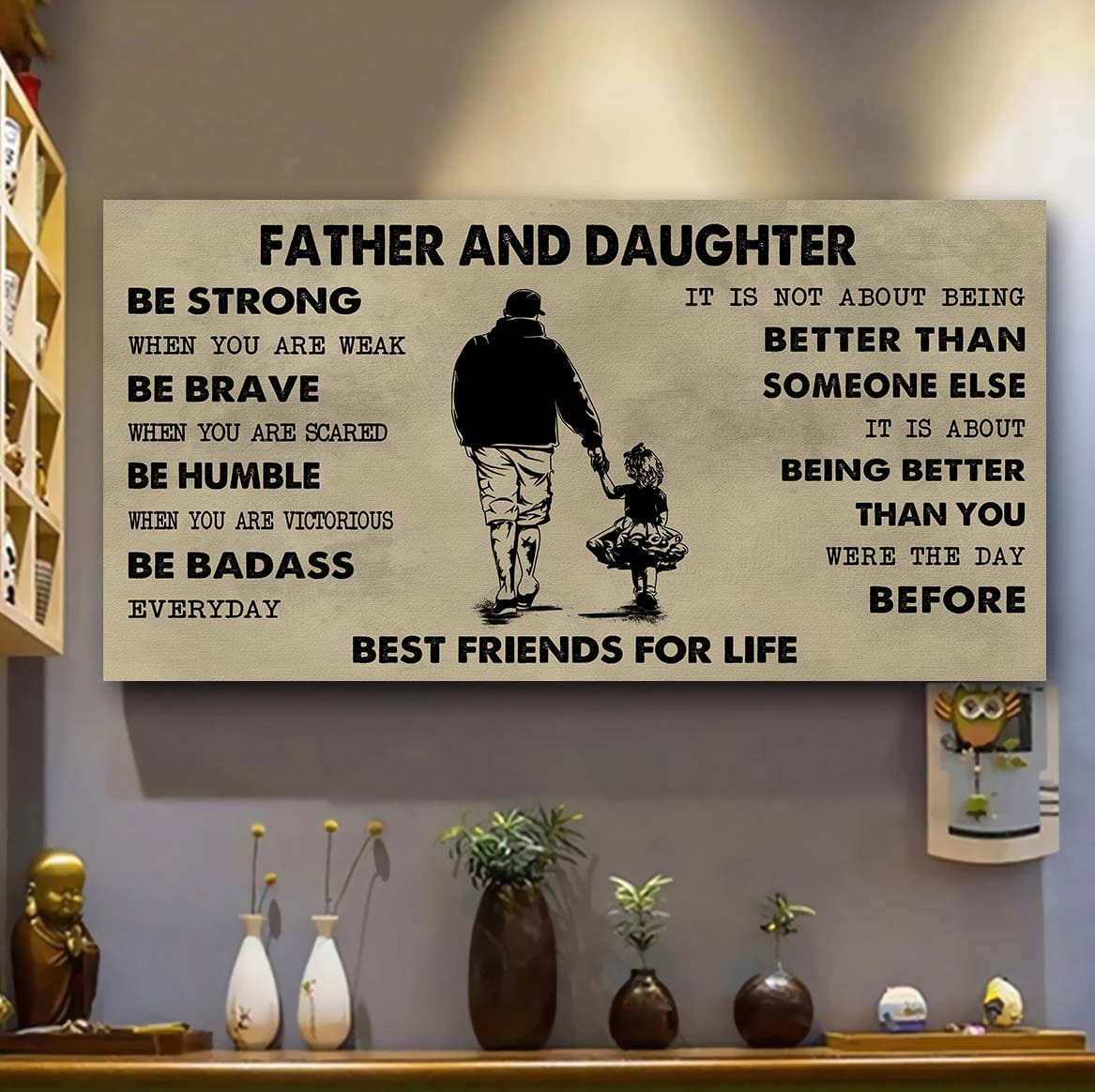 Sport-Family Father And Son Best Friends For Life - Be Strong When You Are Weak Poster Canvas Gift For Son From Father