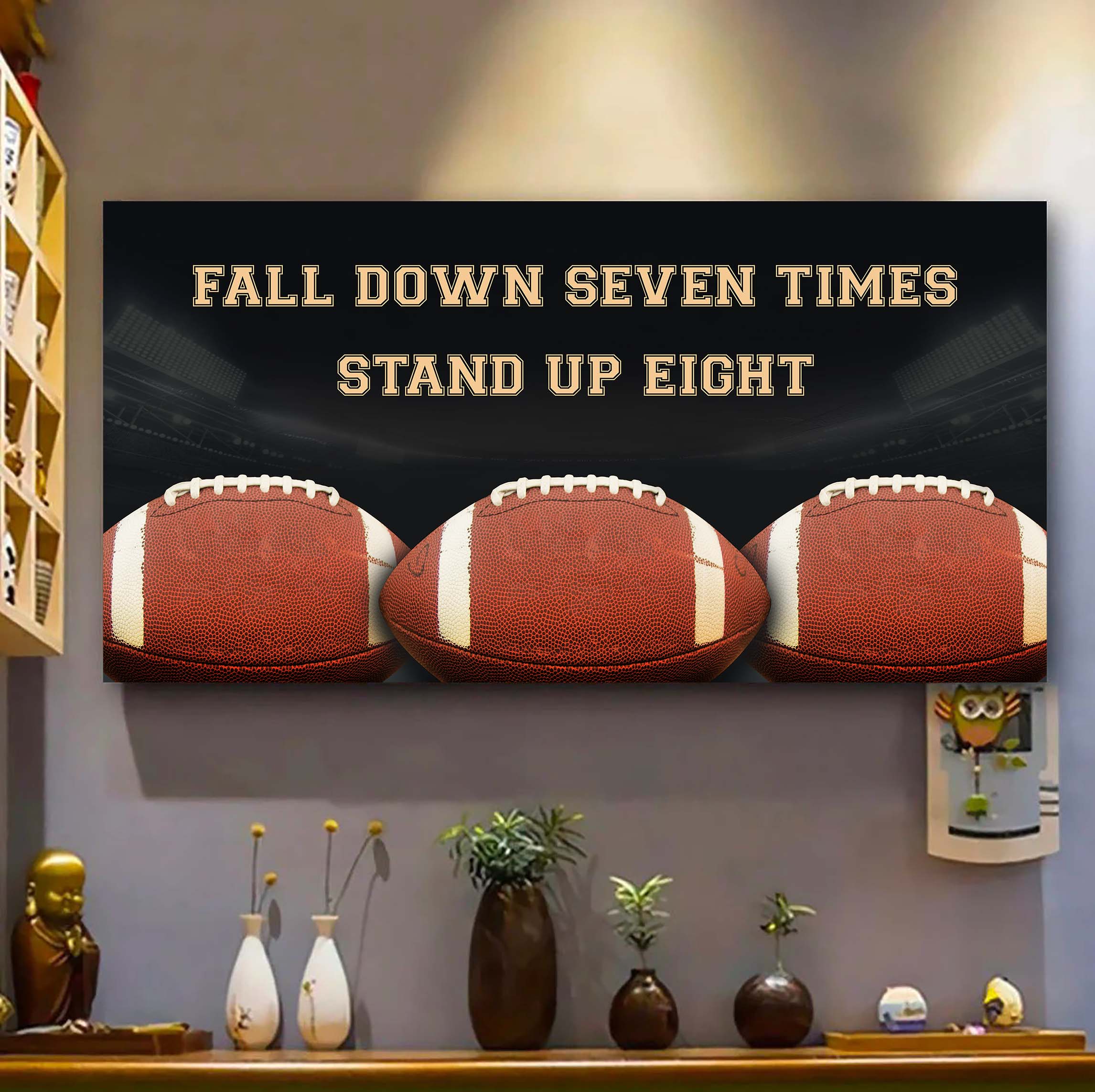 Golf poster canvas fall down seven times stand up eight