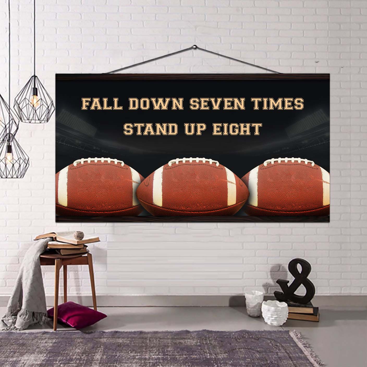 Basketball poster canvas fall down seven times stand up eight