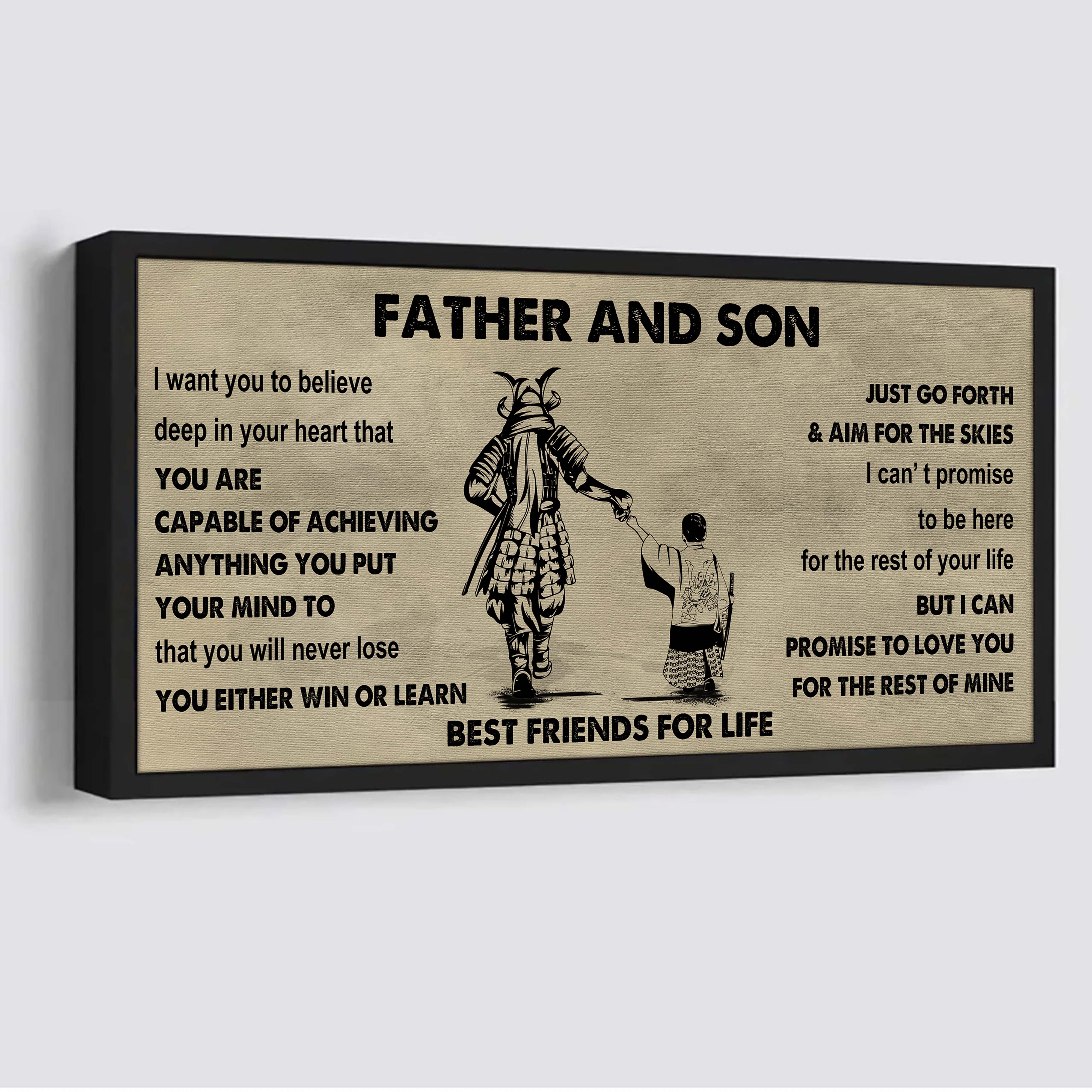 Photo Upload Father And Son Best Friends For Life - Ver 2 You Will Never Lose Poster Canvas Gift For Son From Father