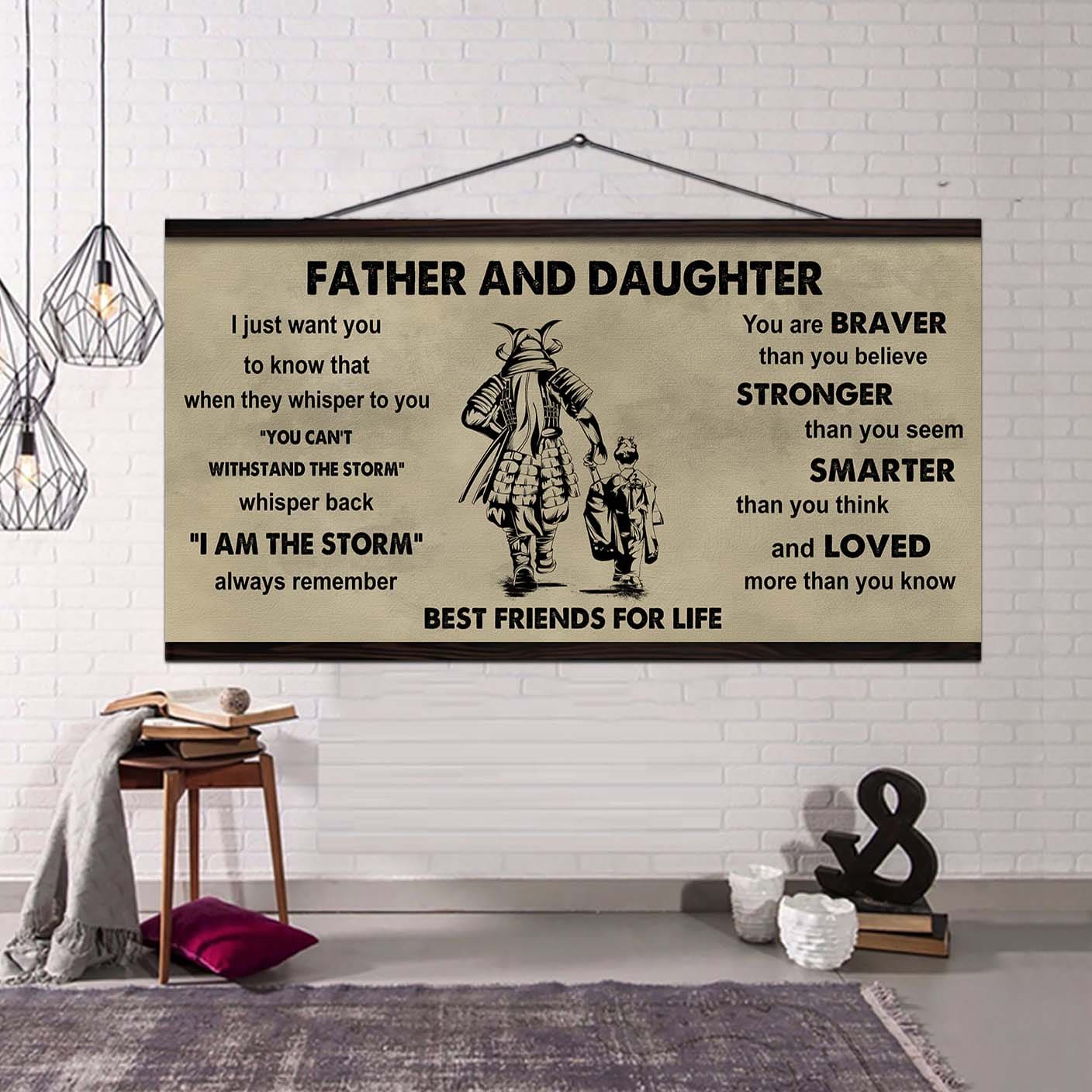 Ver 2 Family Father And Daughter Best Friends For Life - I Am The Storm Poster Canvas Gift For Daughter From Father