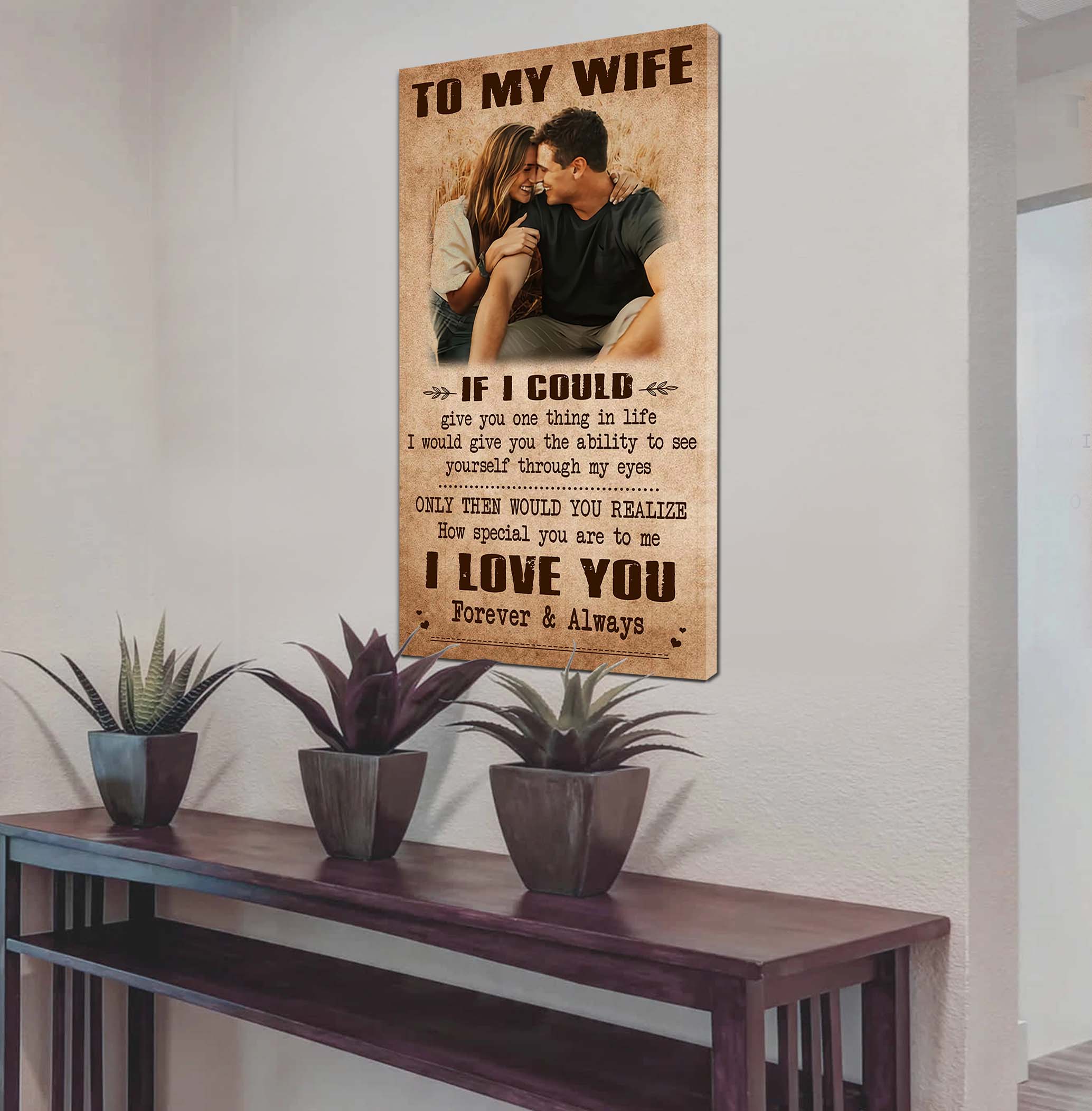 Valentine gifts-Custom image canvas-Husband to Wife- Meeting you was fate