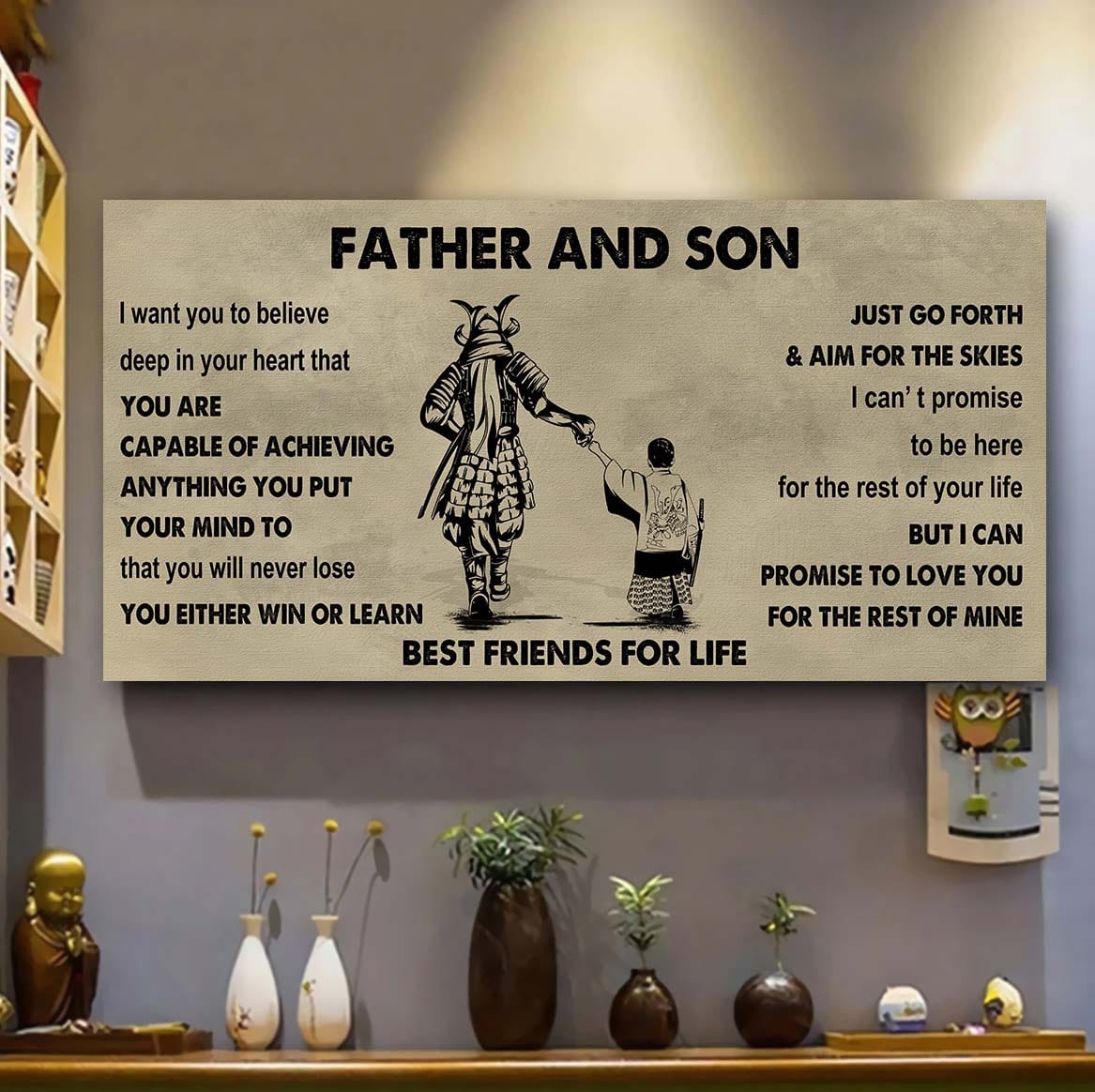 Photo Upload Father And Son Best Friends For Life - Ver 2 You Will Never Lose Poster Canvas Gift For Son From Father