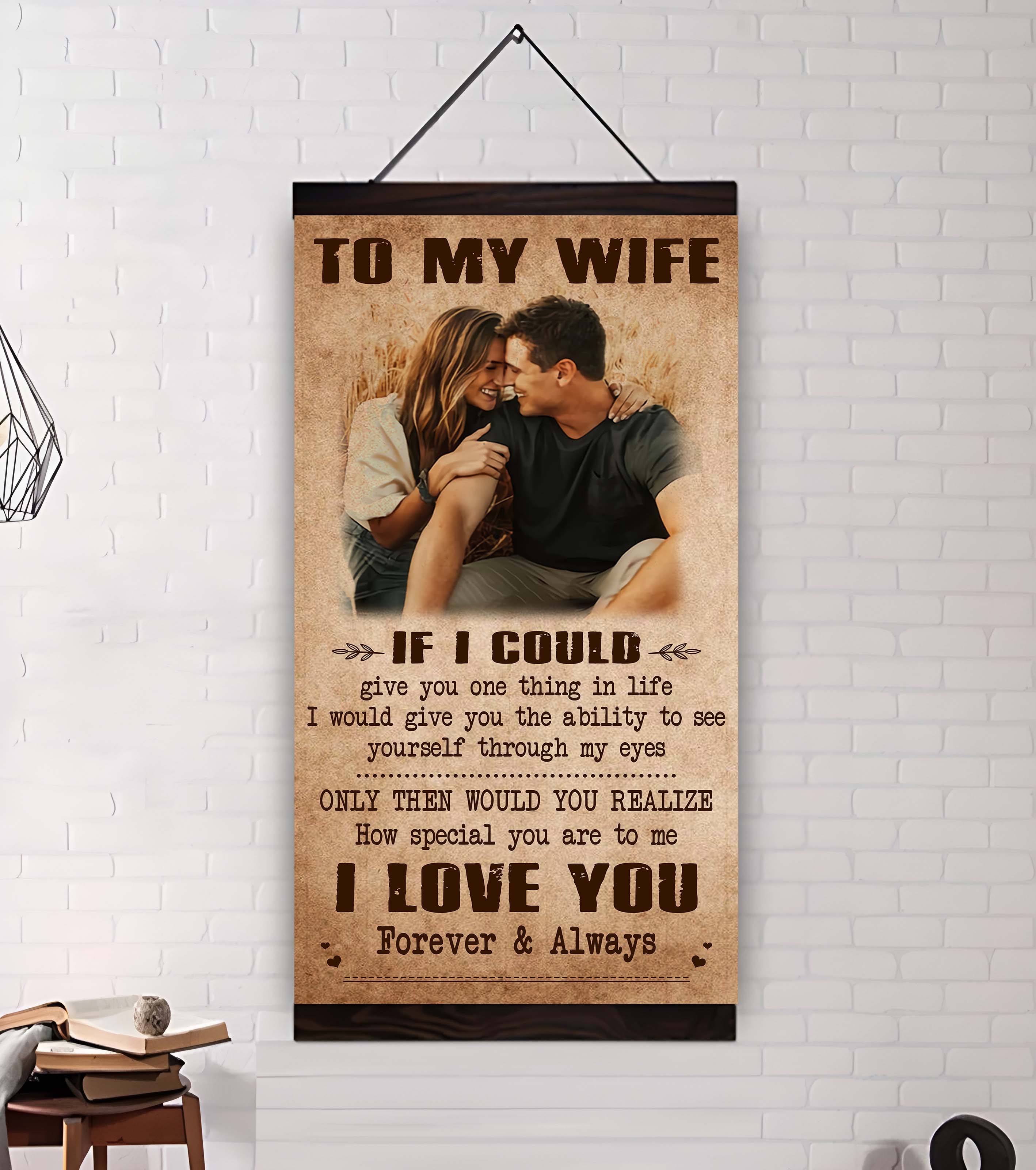 Valentine gifts-Custom image canvas-Husband to Wife- Meeting you was fate