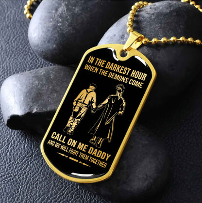 DRB GK Military Chain Silver Plated 18K Gold Plated Call On Me Daddy Gift For Your Dad