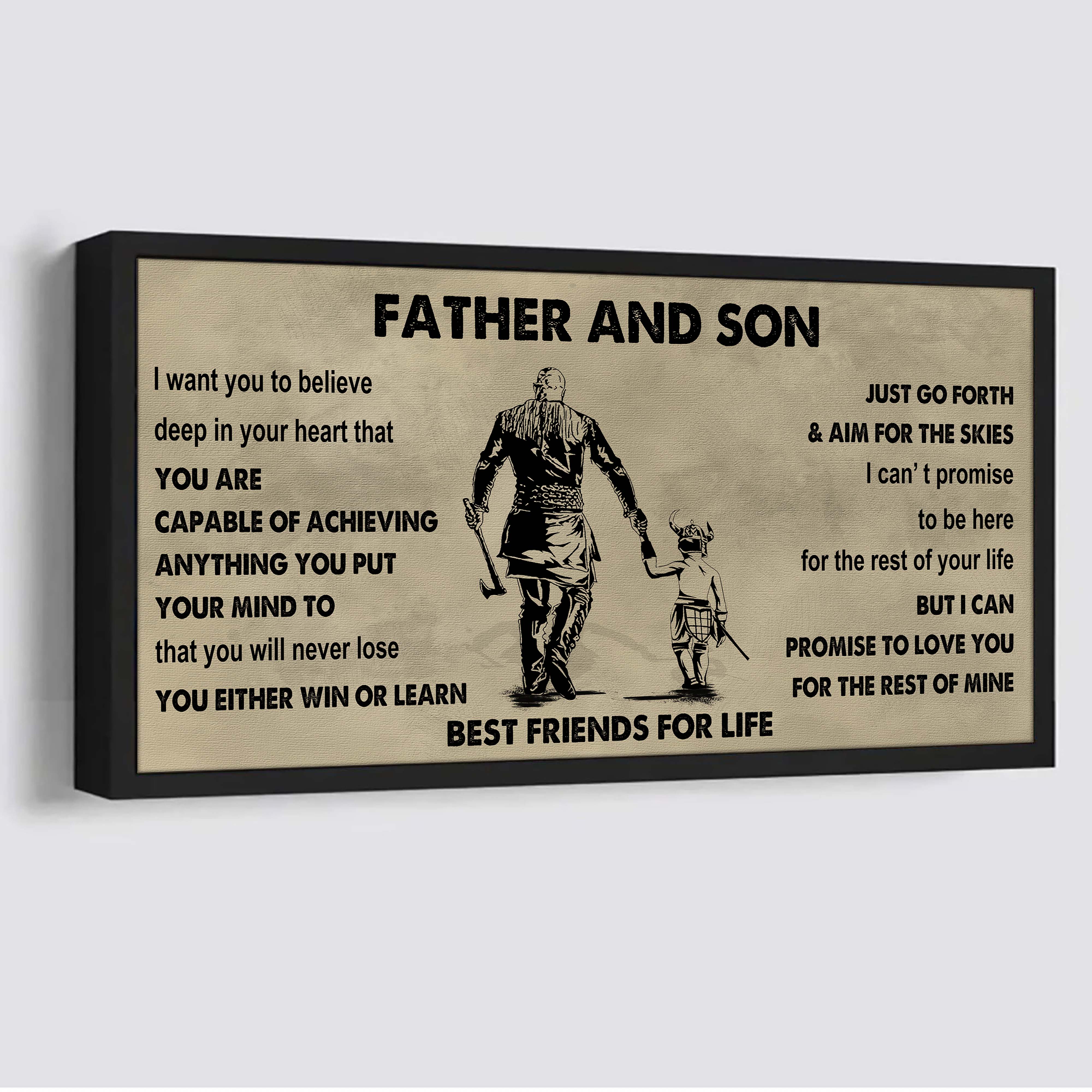 Vikings Father And Son Best Friends For Life - Ver 2 You Will Never Lose Poster Canvas Gift For Son From Father